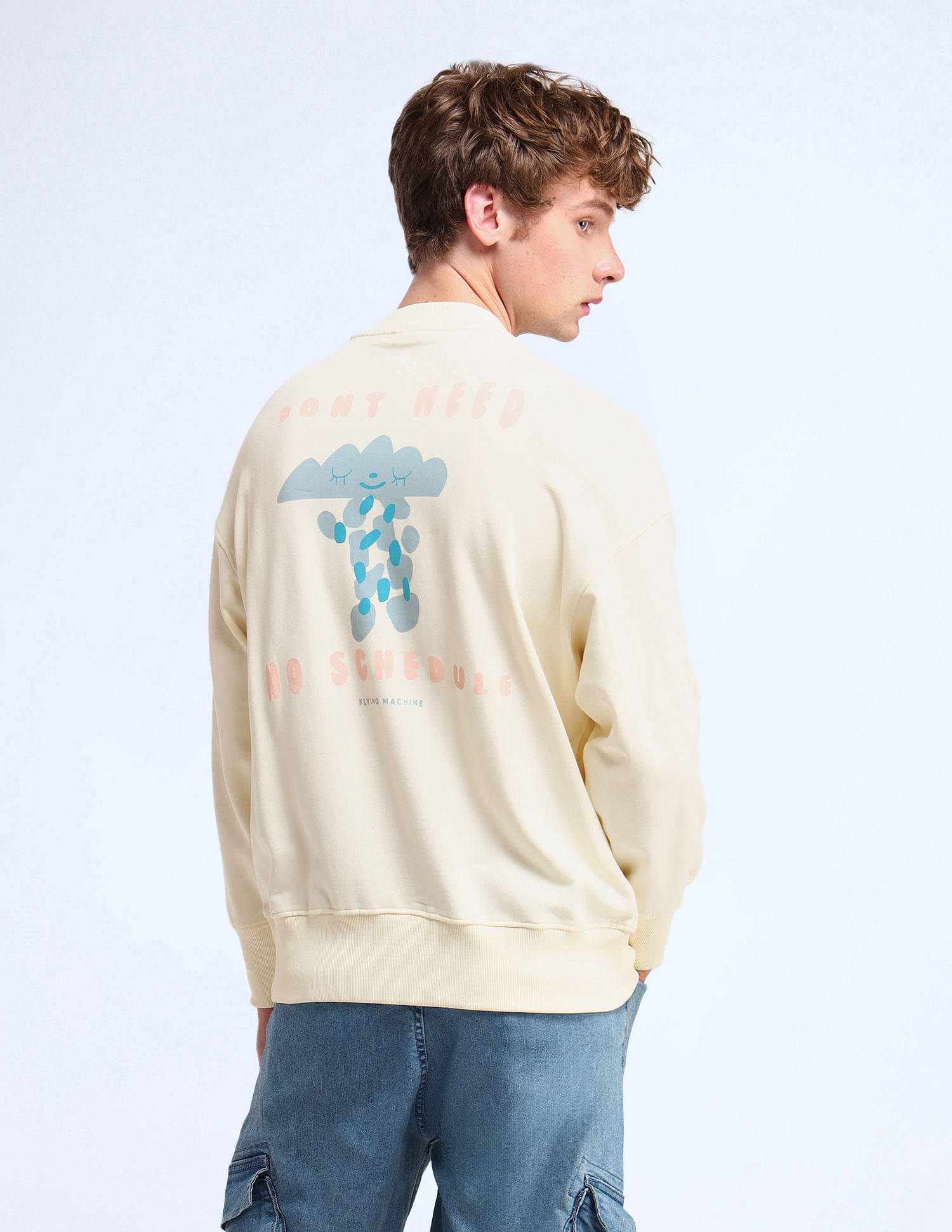 Flying Machine Oversized Fit Printed Sweatshirt