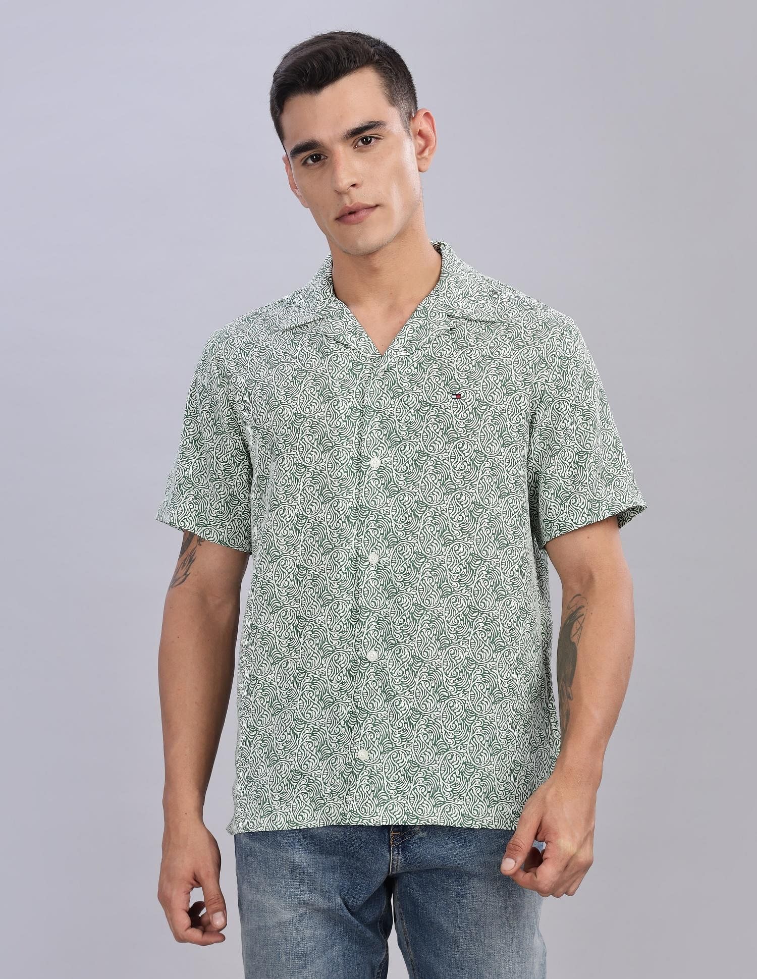 Tommy Hilfiger Printed Regular-Fit Poplin Shirts