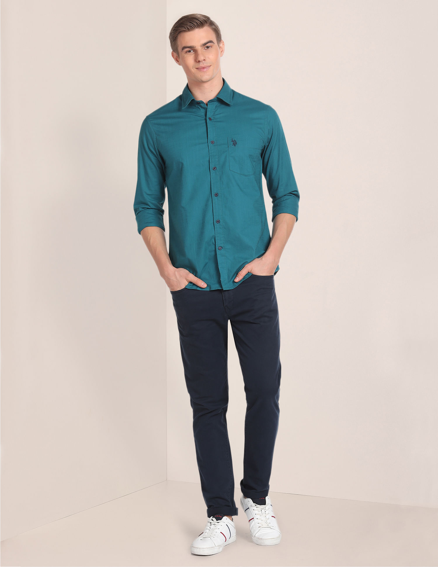U.S. Polo Assn. Tailored Regular Fit Cotton Casual Shirt