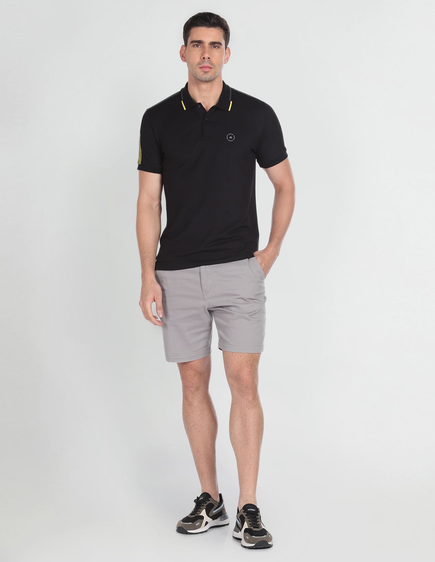 Arrow Newyork Ribbed Collar Solid Polo Shirt