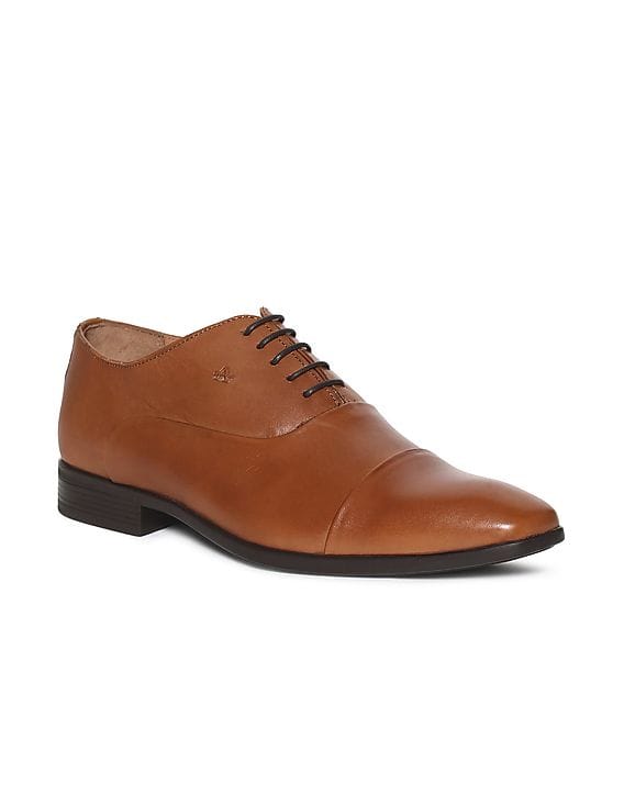 Buy Arrow Brown Cap Toe Leather Oxford Shoes
