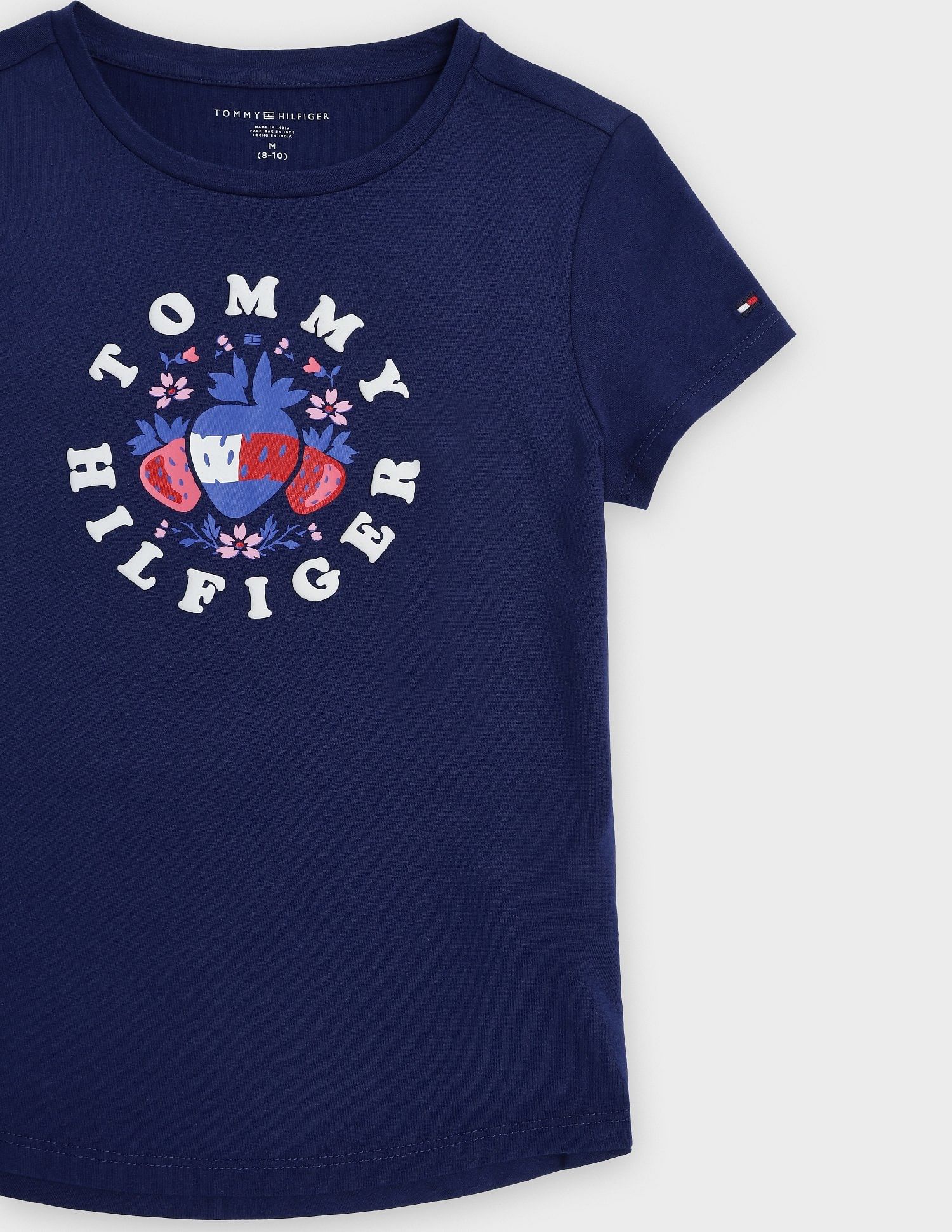 Tommy Hilfiger Kids Girls Graphic Regular Fit Cotton T-Shirt