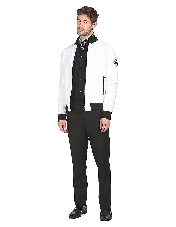 Flying Machine Stand Collar Solid Jacket