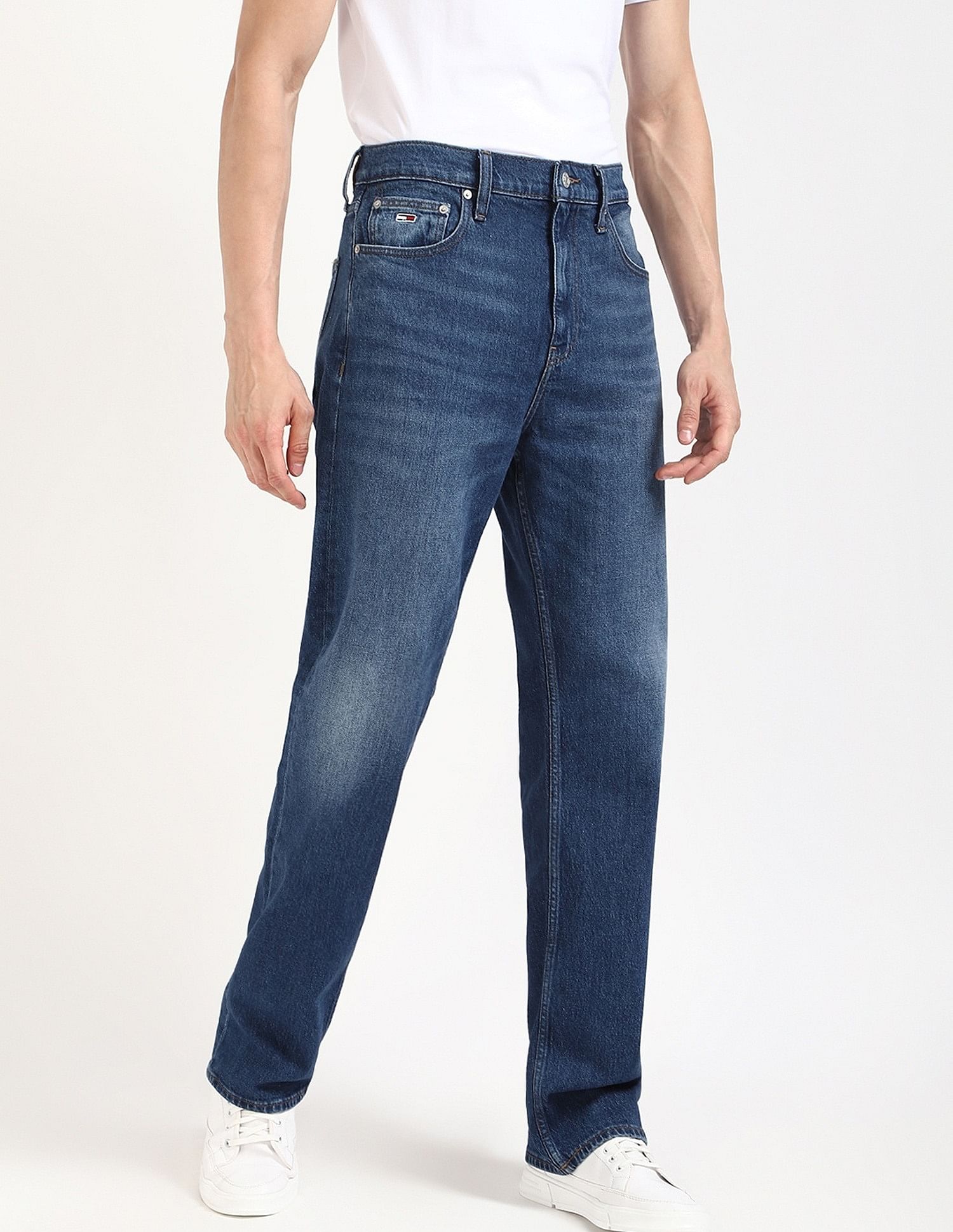 Tommy Hilfiger Light-Wash Regular-Fit Mid Rise Jeans