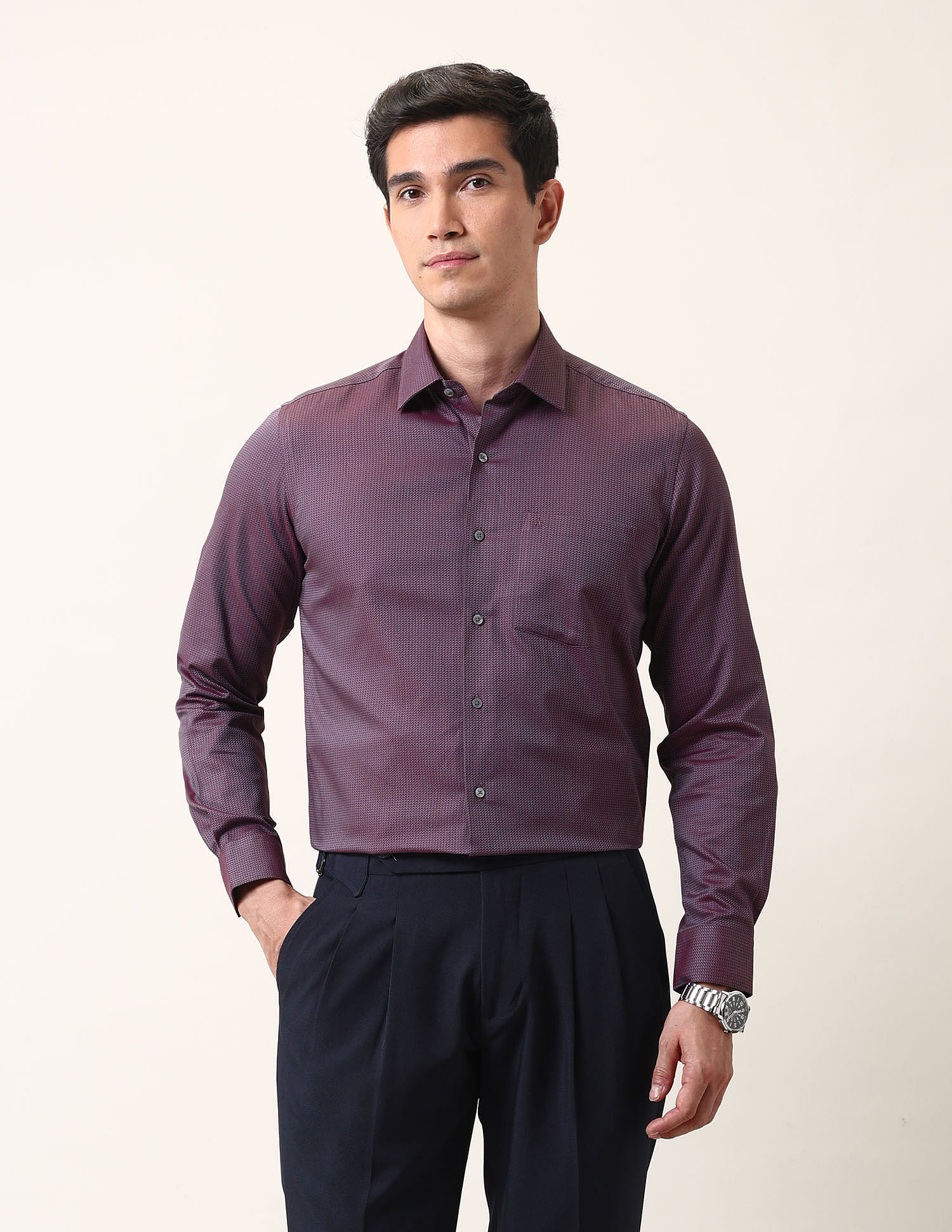 Arrow Liberty Classic Fit Textured Ceremonial Shirt