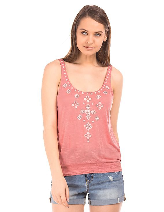 Aeropostale Embroidered Viscose Tank Top