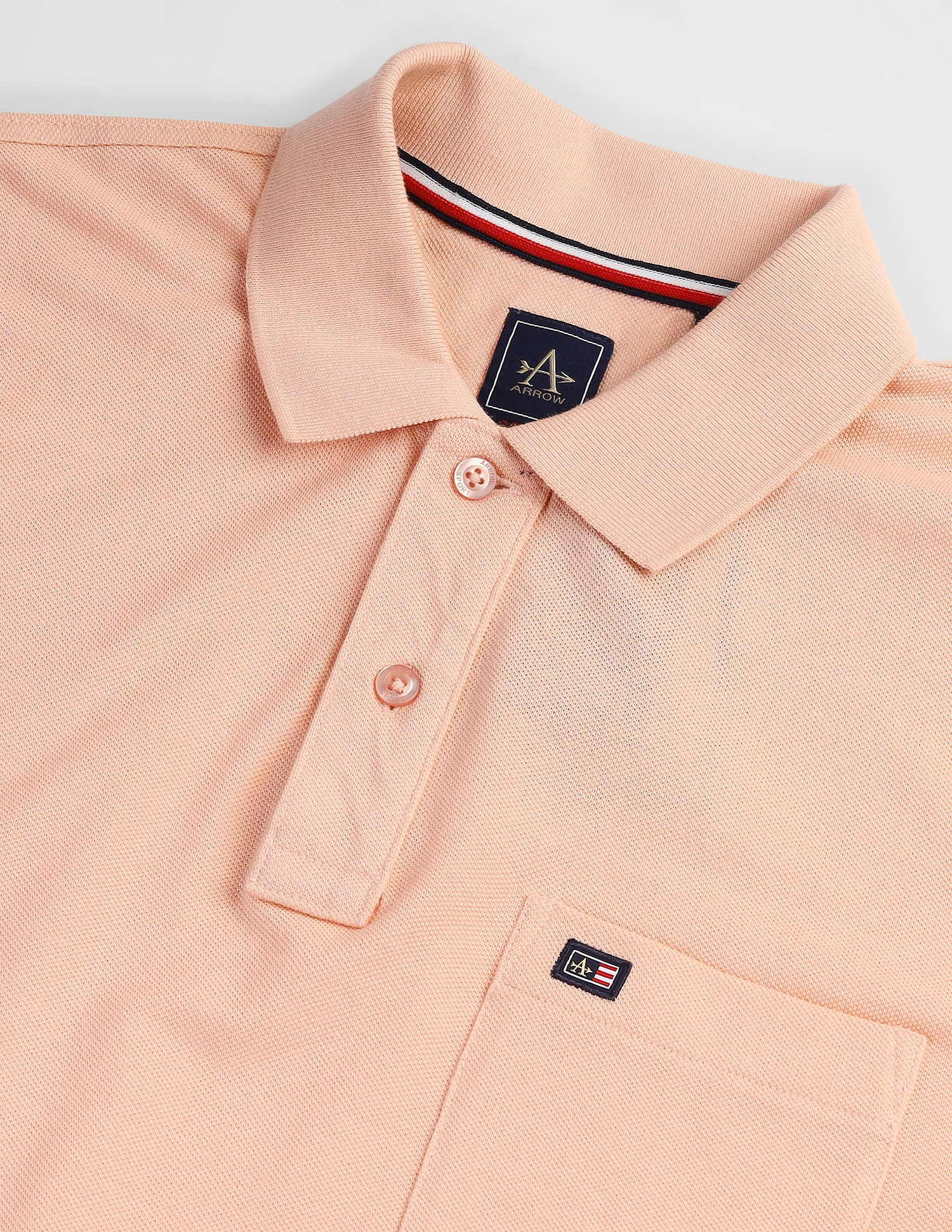 Arrow Sports Striped Sleeve Cotton Polo Shirt