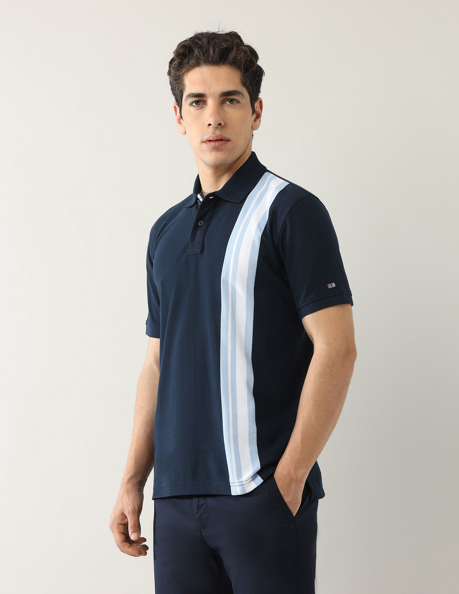 Arrow Sport Vertical Striped Regular Fit Polo Shirt