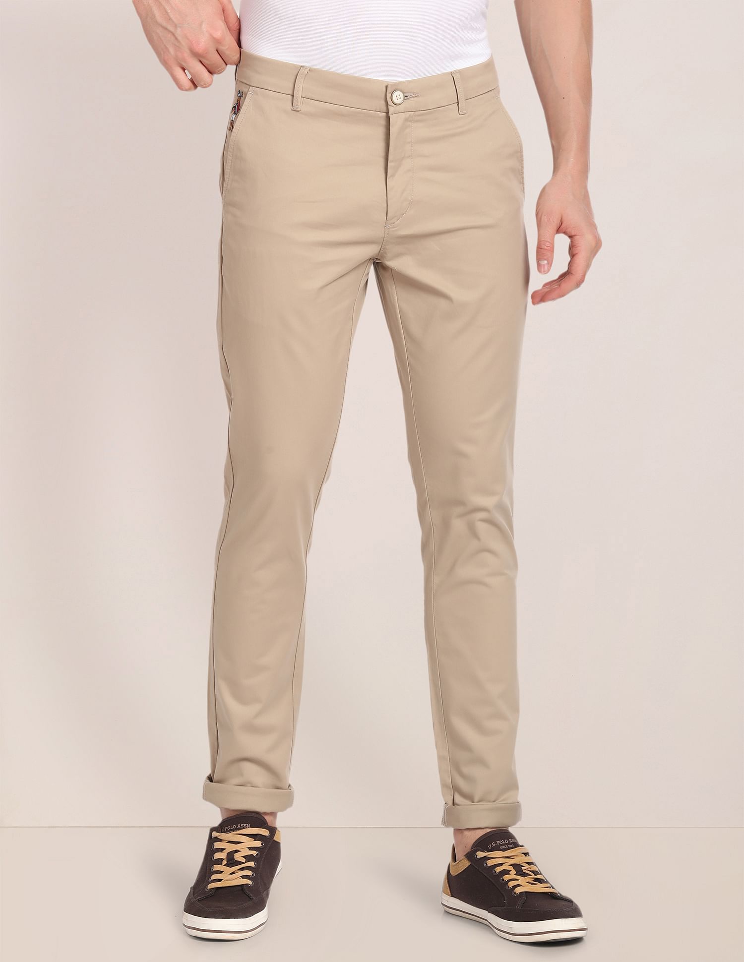 U.S. Polo Assn. Mid Rise Solid Trousers