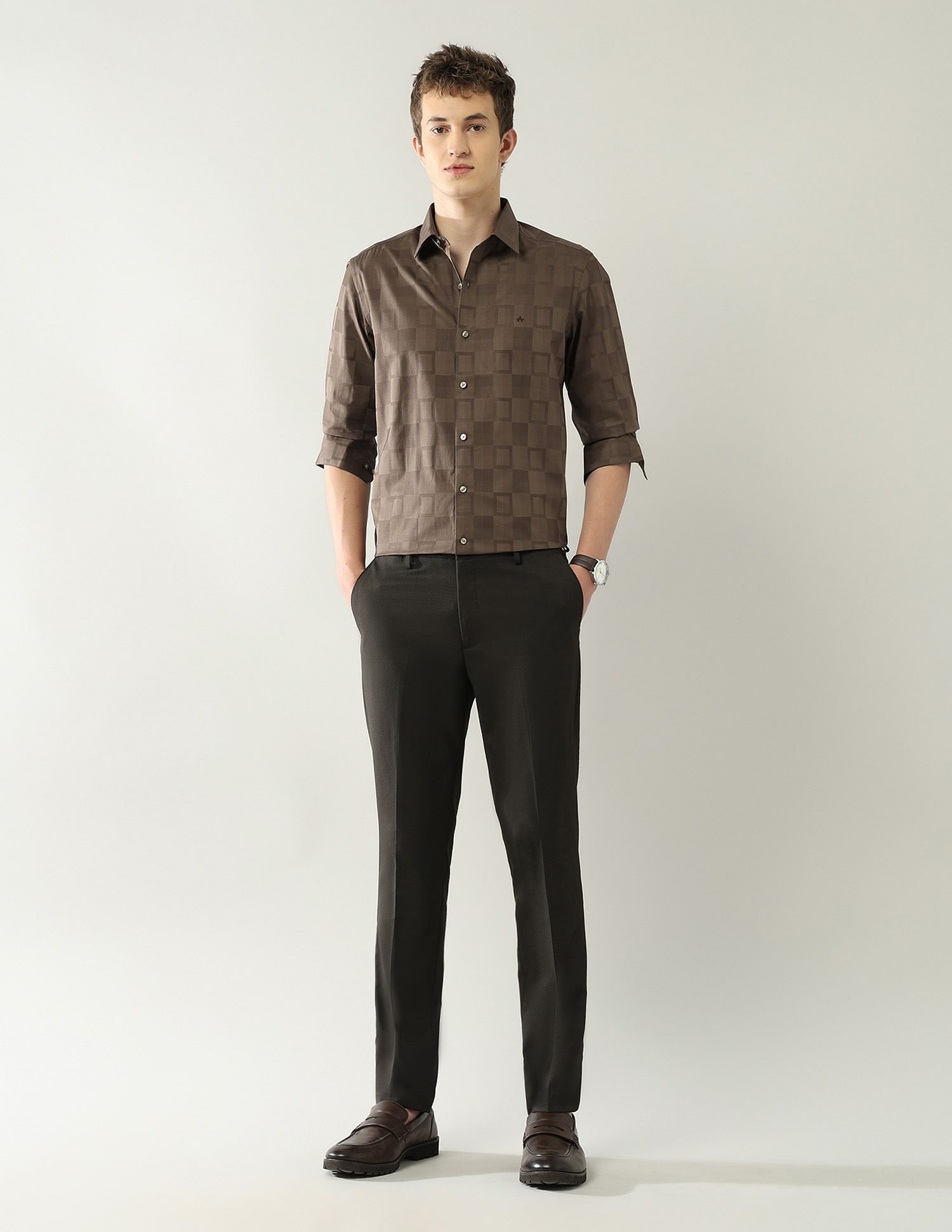 Arrow Newyork Slim Fit Geometric Printed Shirt