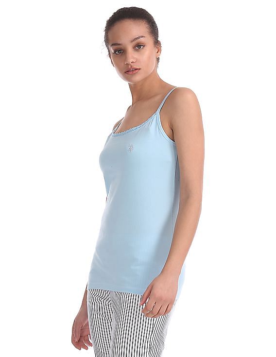 U.S. Polo Assn. Women Lace Trim Solid Camisole
