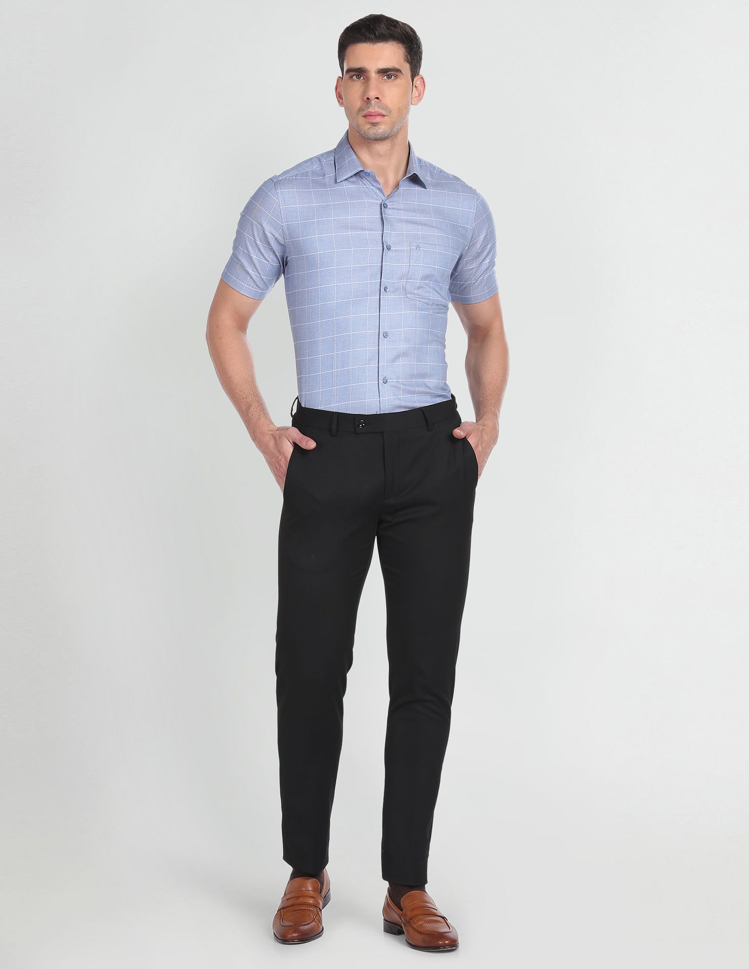 Arrow Short Sleeve Windowpane Check Shirt