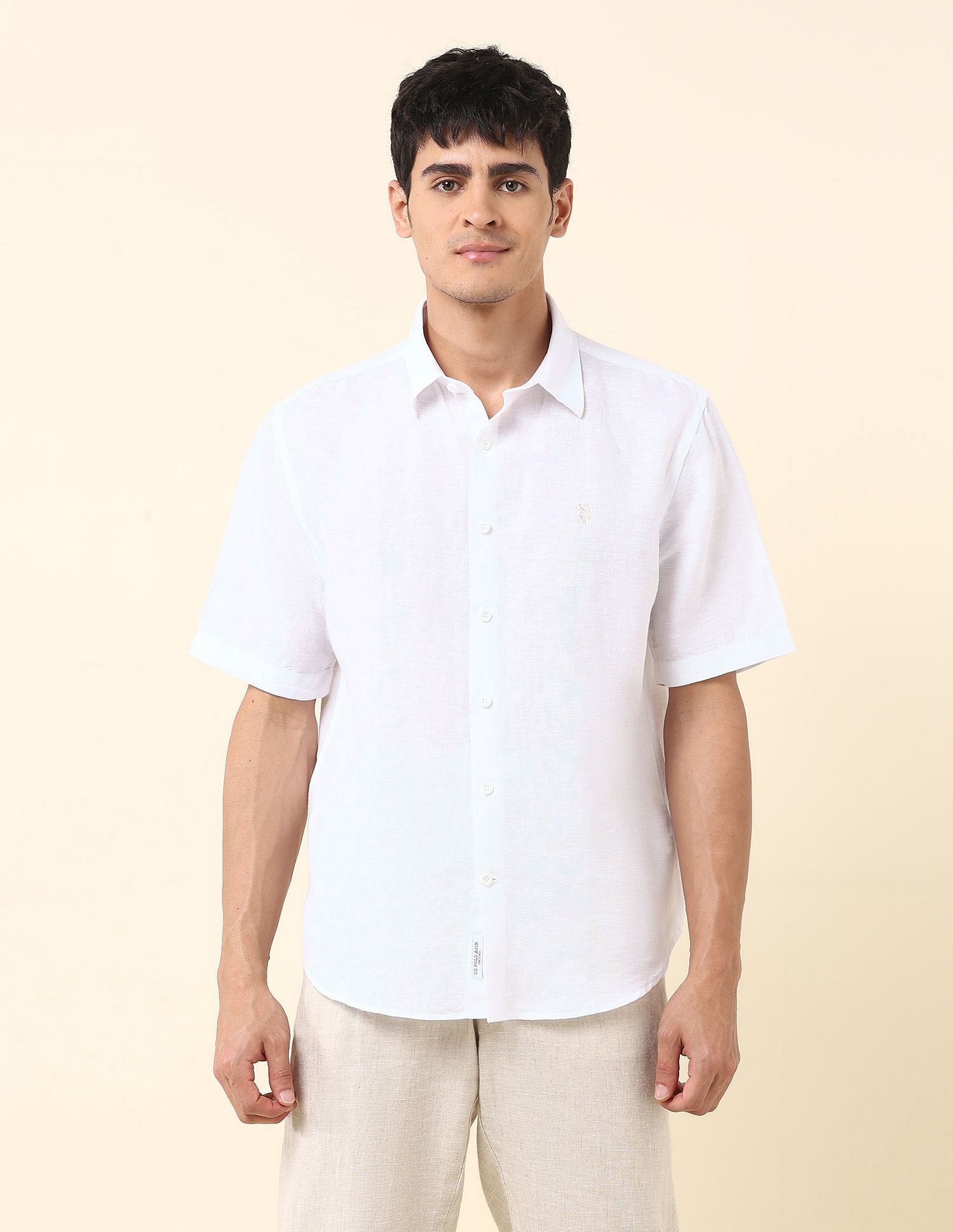U.S. Polo Assn. Solid Tailored Fit Amsler Shirt
