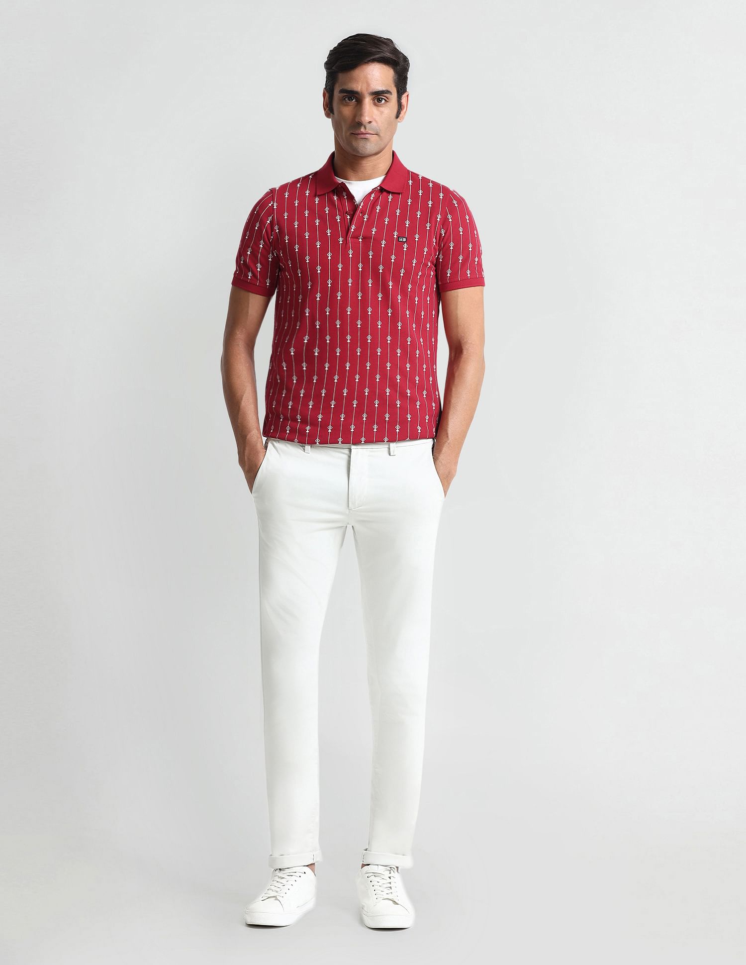 Arrow Sports Geometric Print Regular Polo Shirt