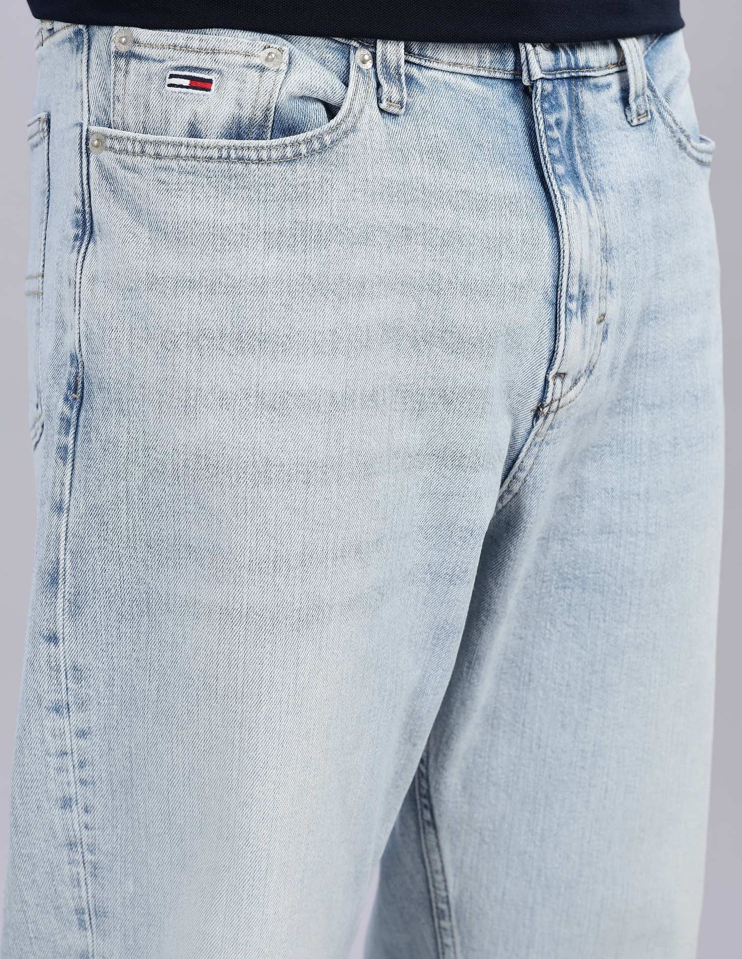 Tommy Hilfiger Light-Wash Relaxed-Fit Mid Rise Jeans