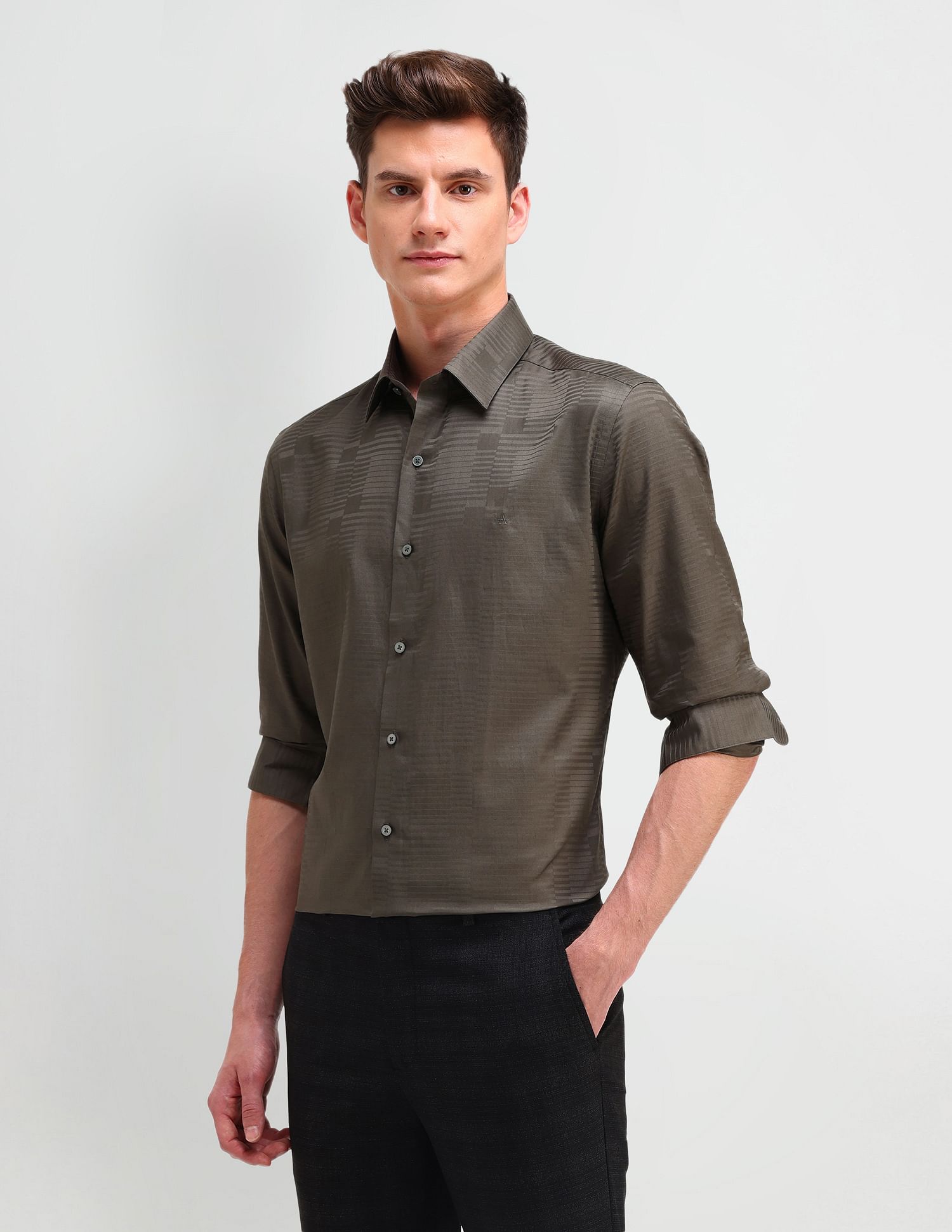 Arrow Newyork Slim Fit Jaquard Shirt