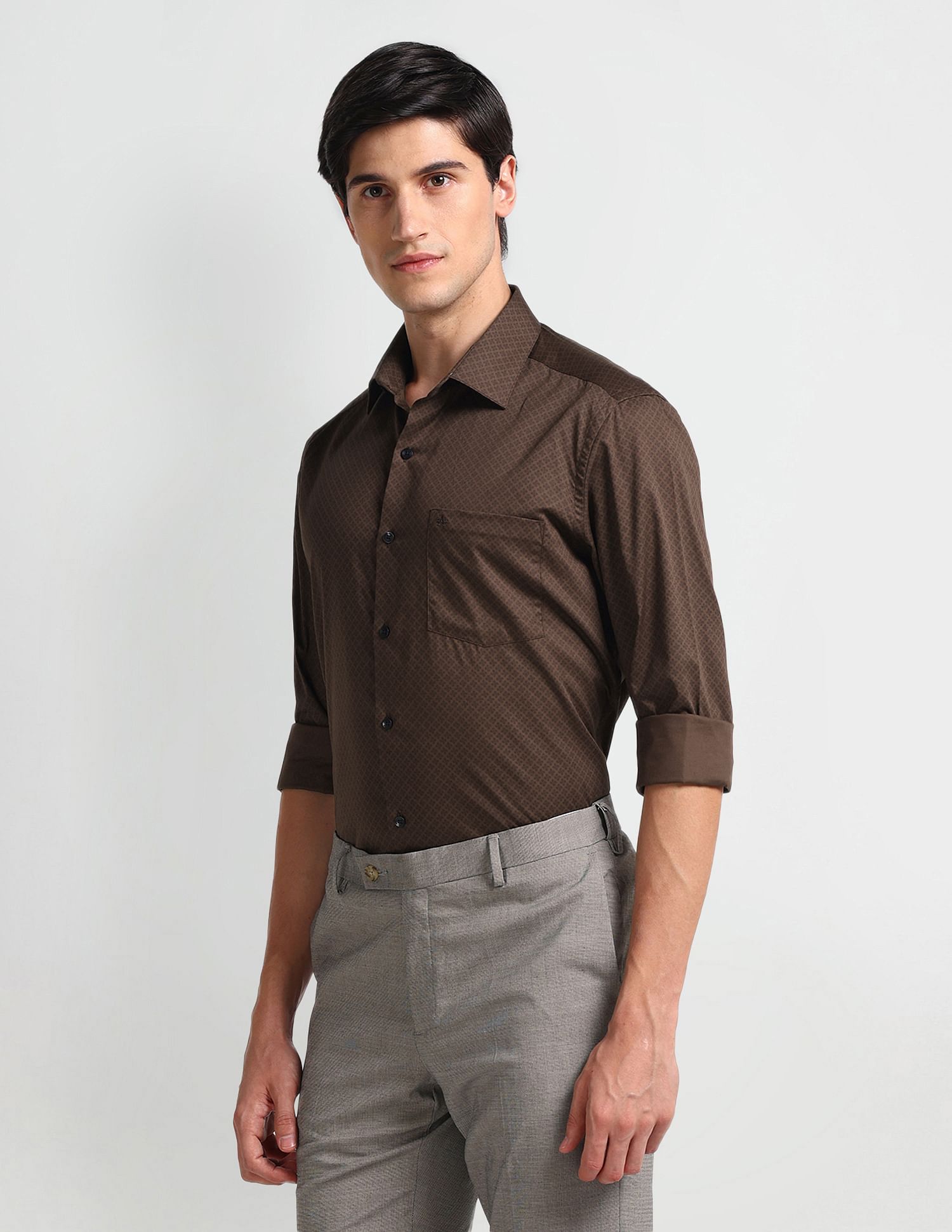 Arrow Geometric Print Pure Cotton Shirt