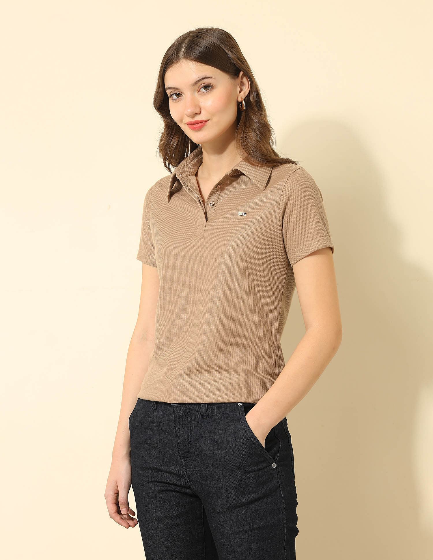 U.S. Polo Assn. Women Regular Fit Solid Polo Shirt