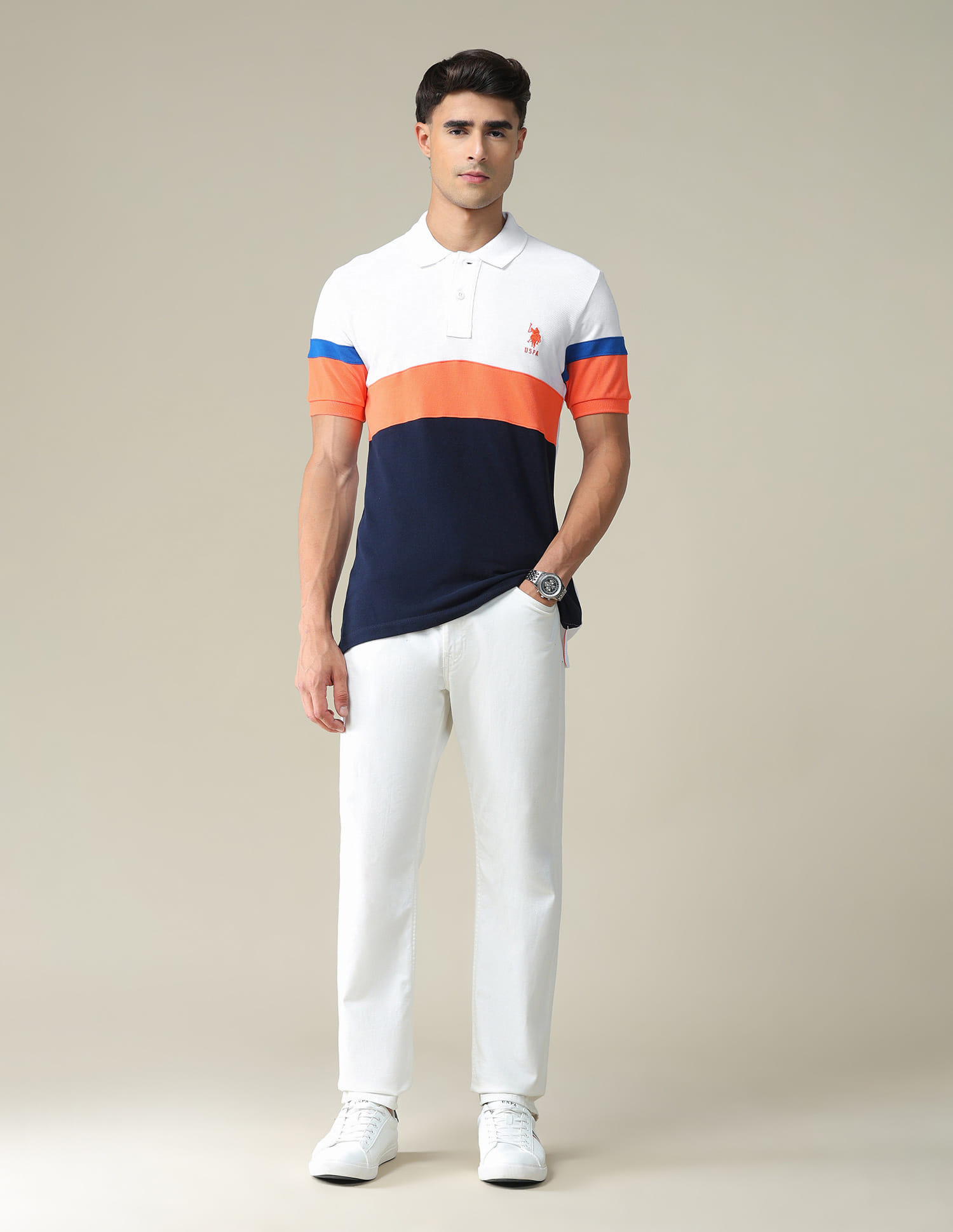 Buy U.S. Polo Assn. Colour Block Polo Shirt - NNNOW.com