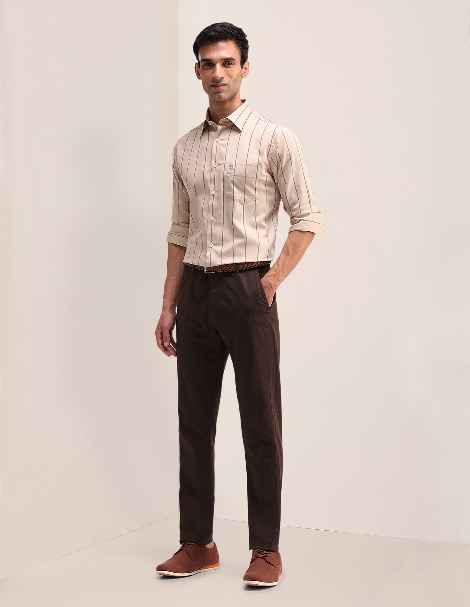 U.S. Polo Assn. Vertical Striped Satin Shirt