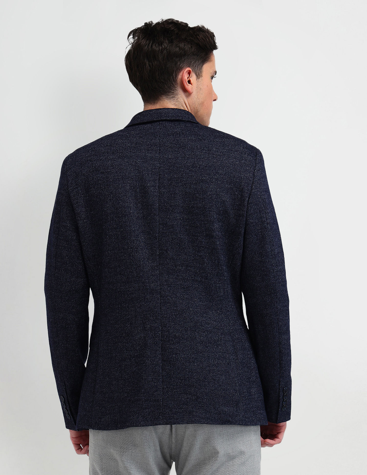 Arrow Textured Knitted Blazer