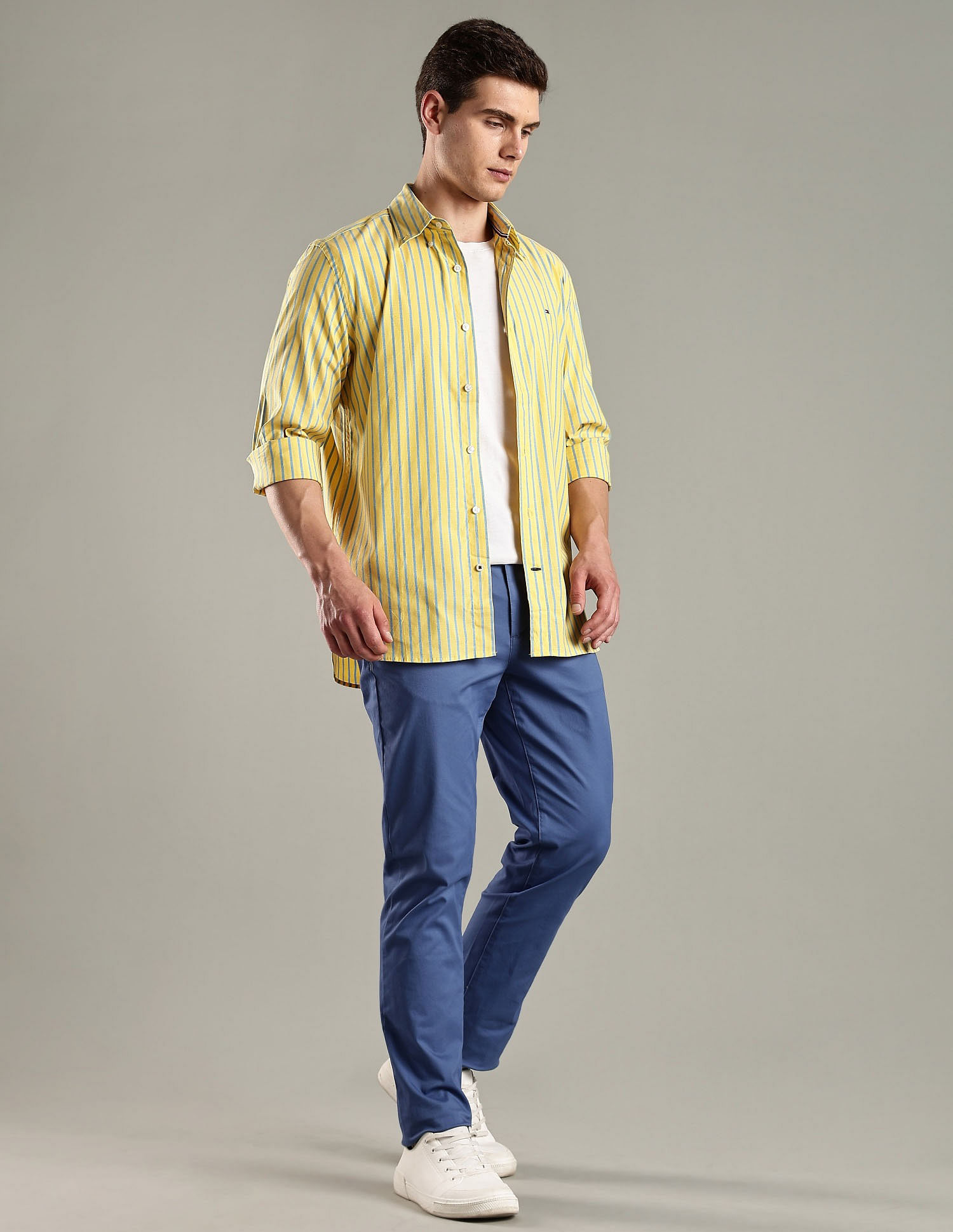 Tommy Hilfiger Striped Regular Fit Cotton Shirt