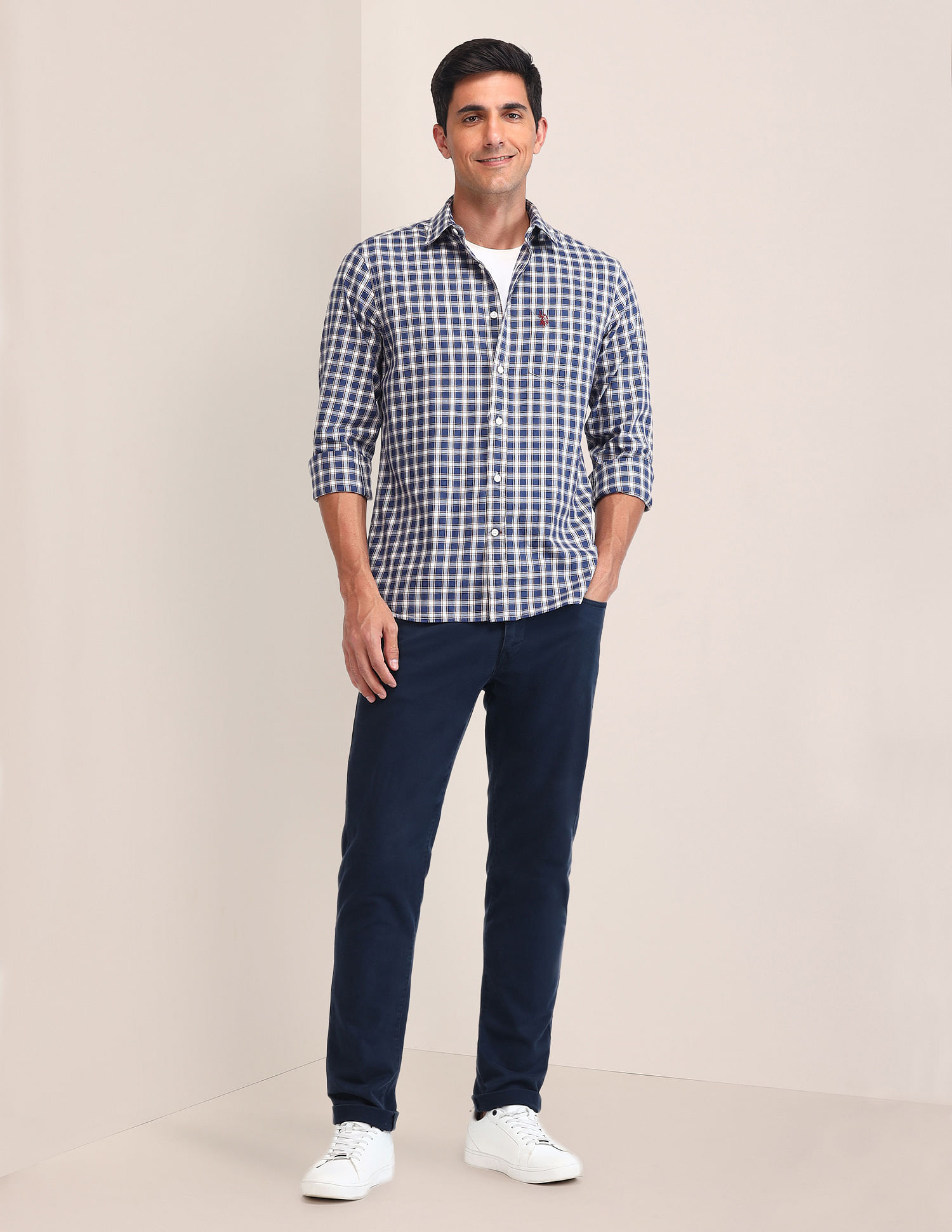 U.S. Polo Assn. Slim Fit Gingham Checked Shirt
