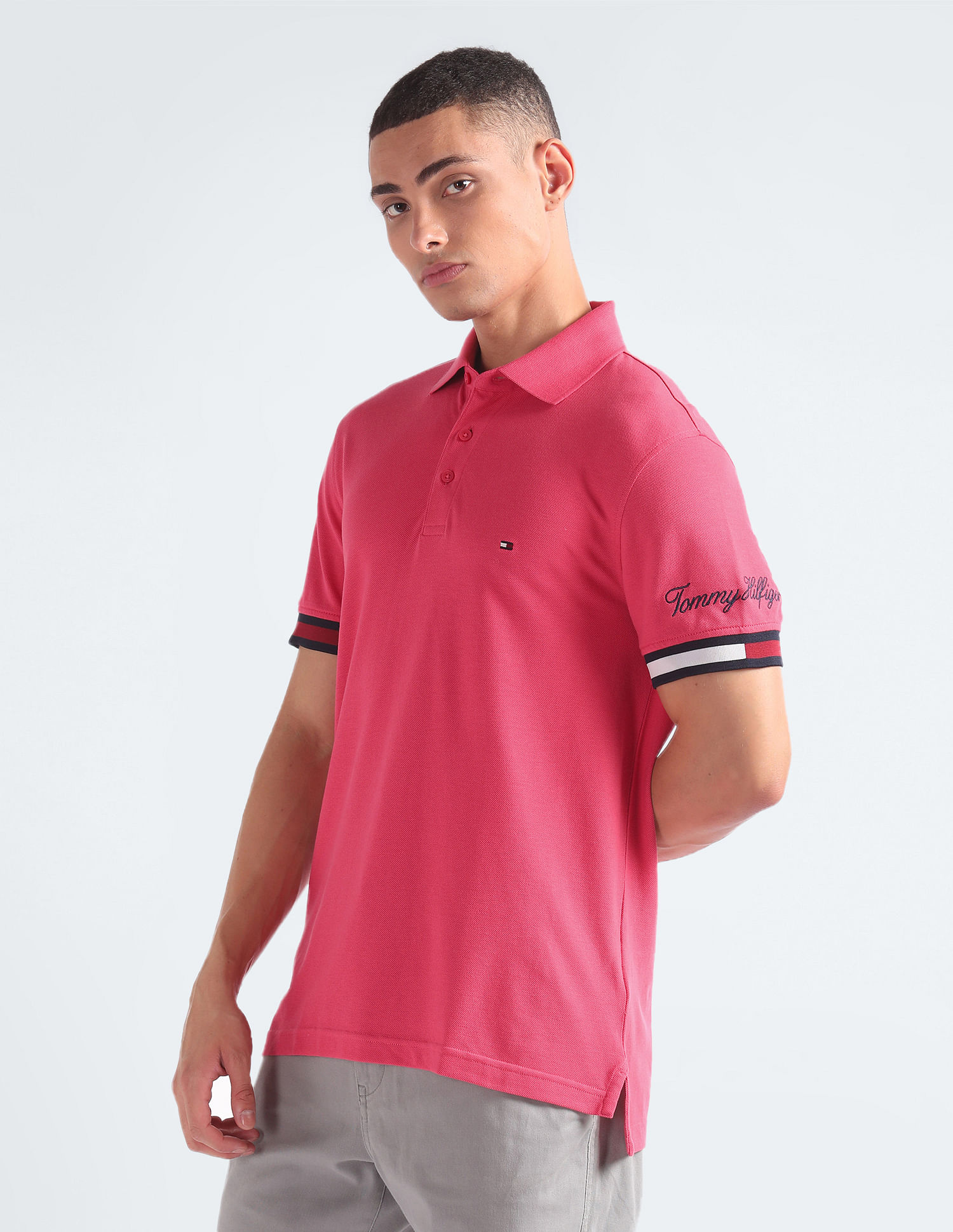 Tommy Hilfiger Flag Cuff Slim Polo Shirt