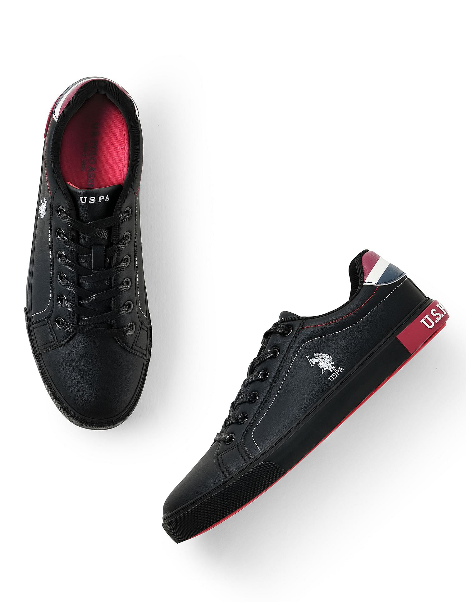 U.S. Polo Assn. Men Low Top Brand Detail Rojas Sneakers