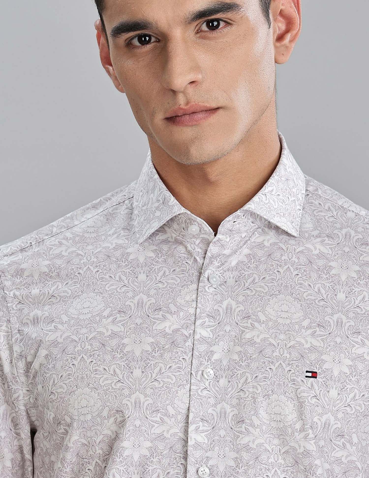 Tommy Hilfiger Printed Slim Fit Plain Woven Shirt
