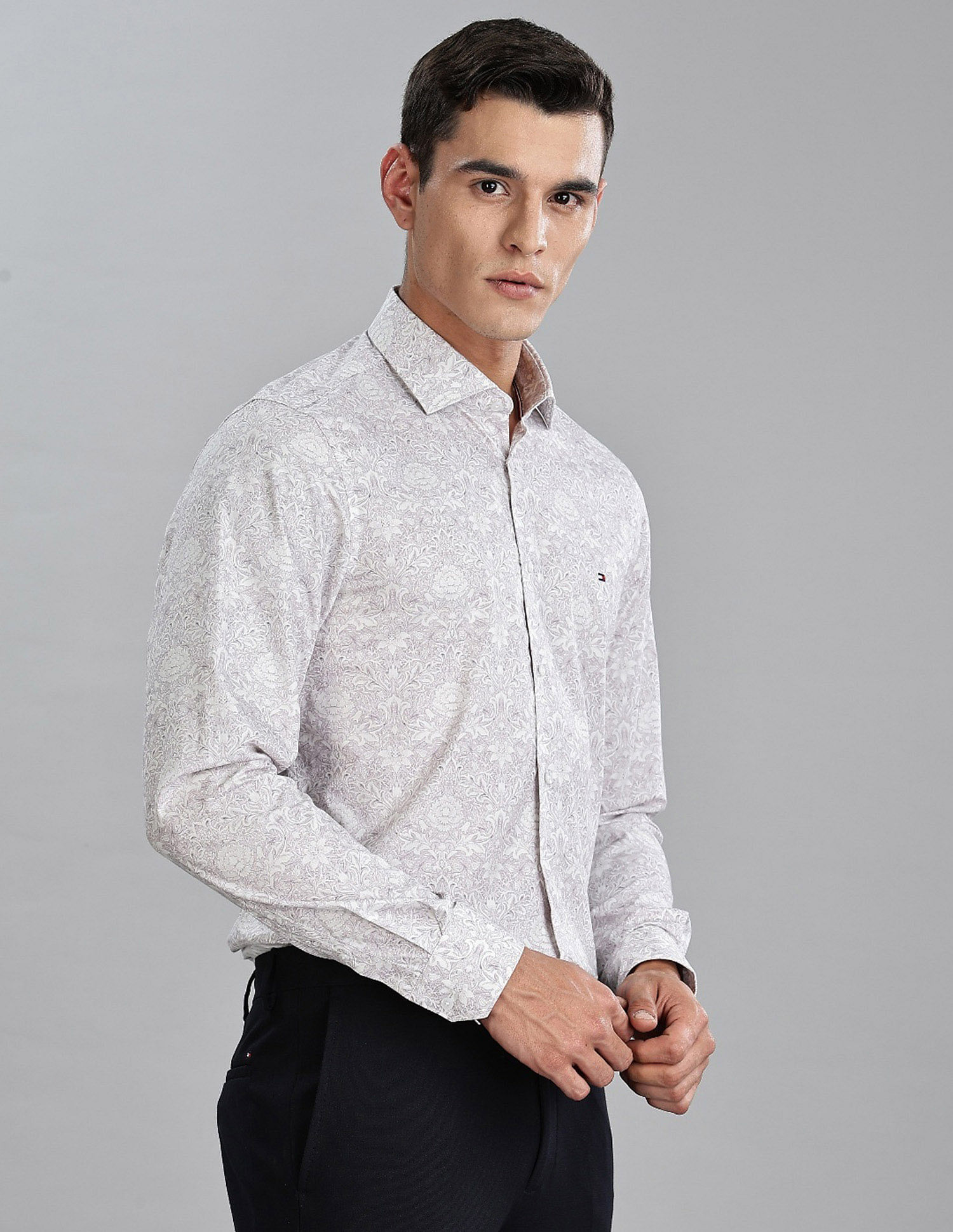 Tommy Hilfiger Printed Slim Fit Plain Woven Shirt