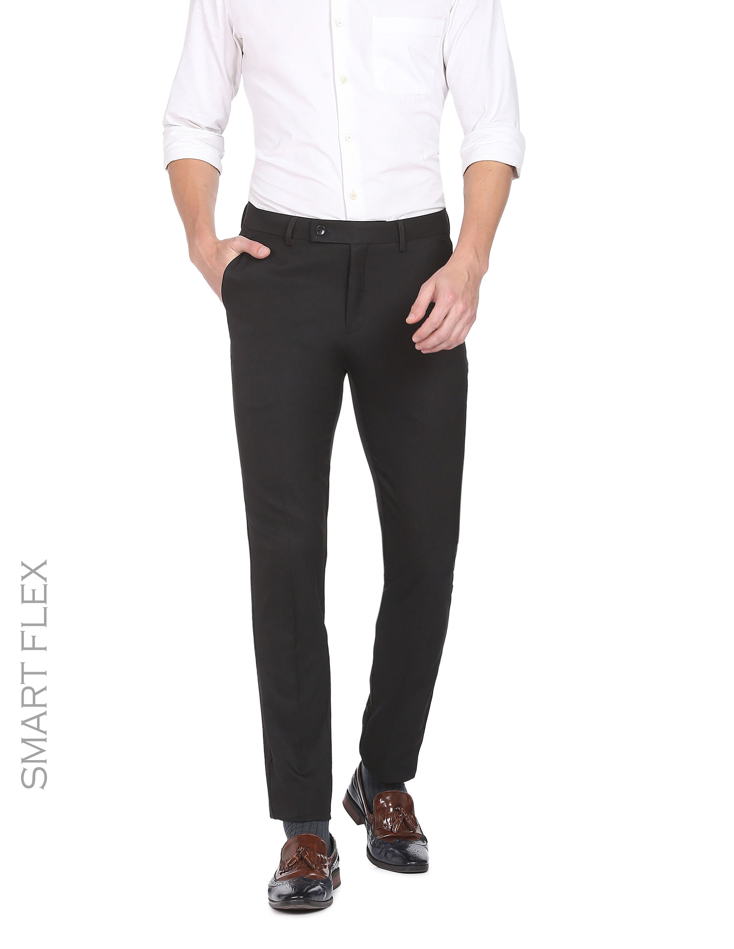 Buy Arrow Men Brown Slim Fit Self Design Formal Trousers - Trousers for Men  2079110 | Myntra