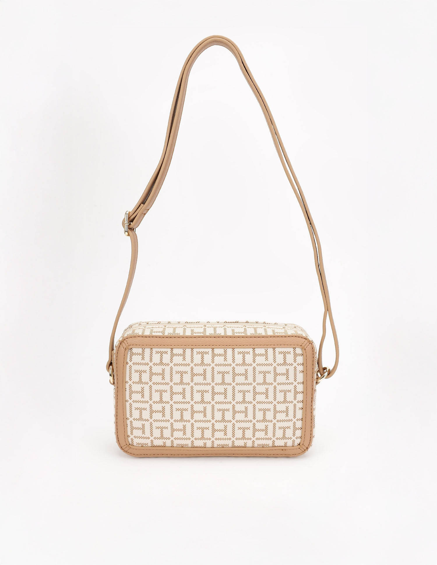 Tommy Hilfiger Logo Brown Polyester Sling Bag