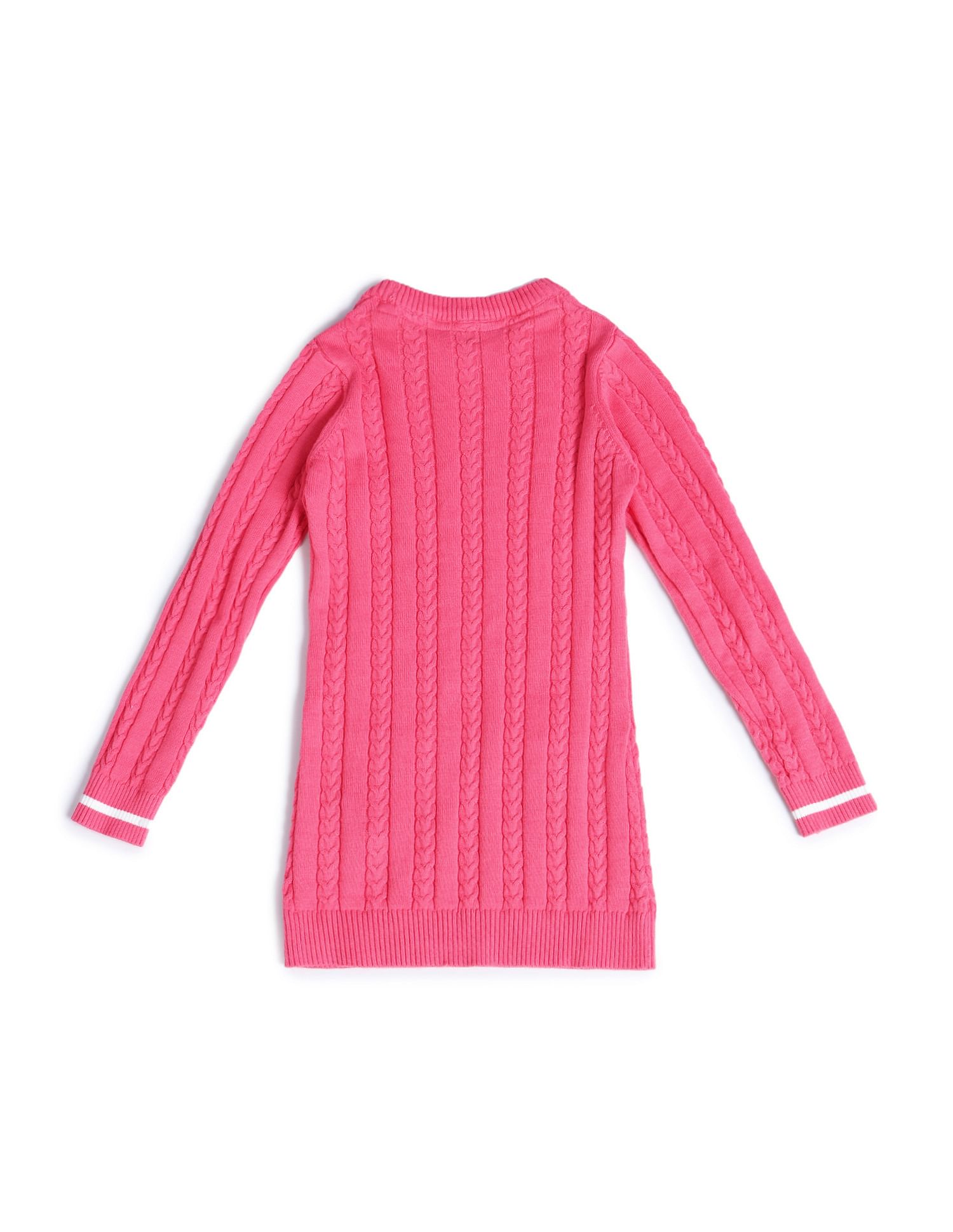 U.S. Polo Assn. Kids Girls Cable Knit Sweater