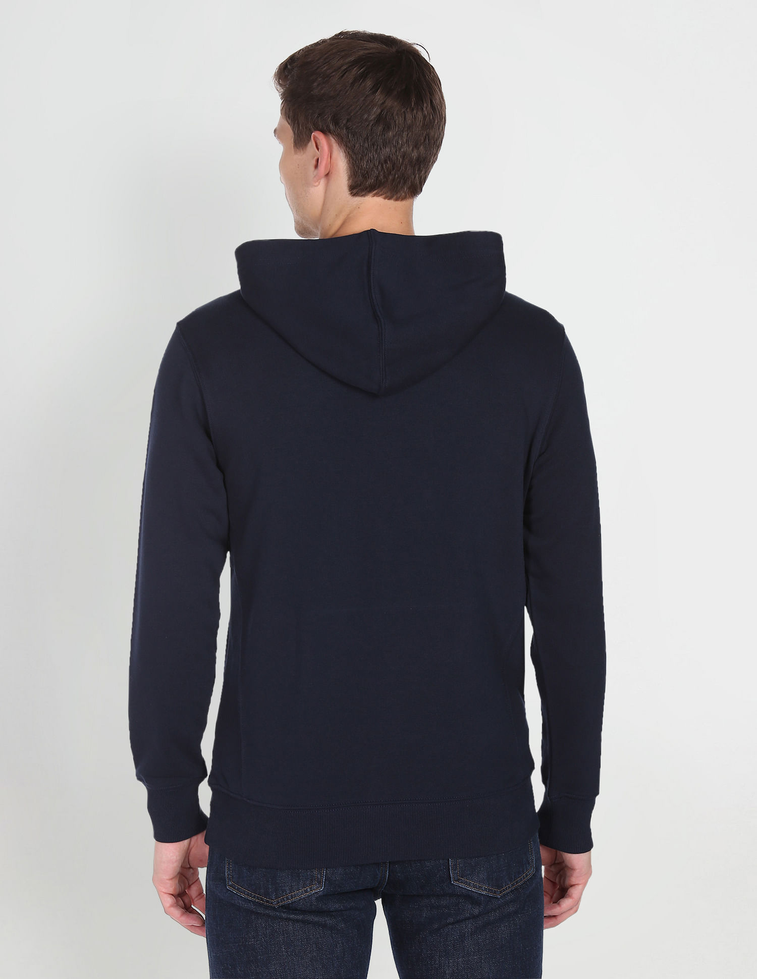 U.S. Polo Assn. Denim Co. Concealed Placket Solid Hooded Sweatshirt