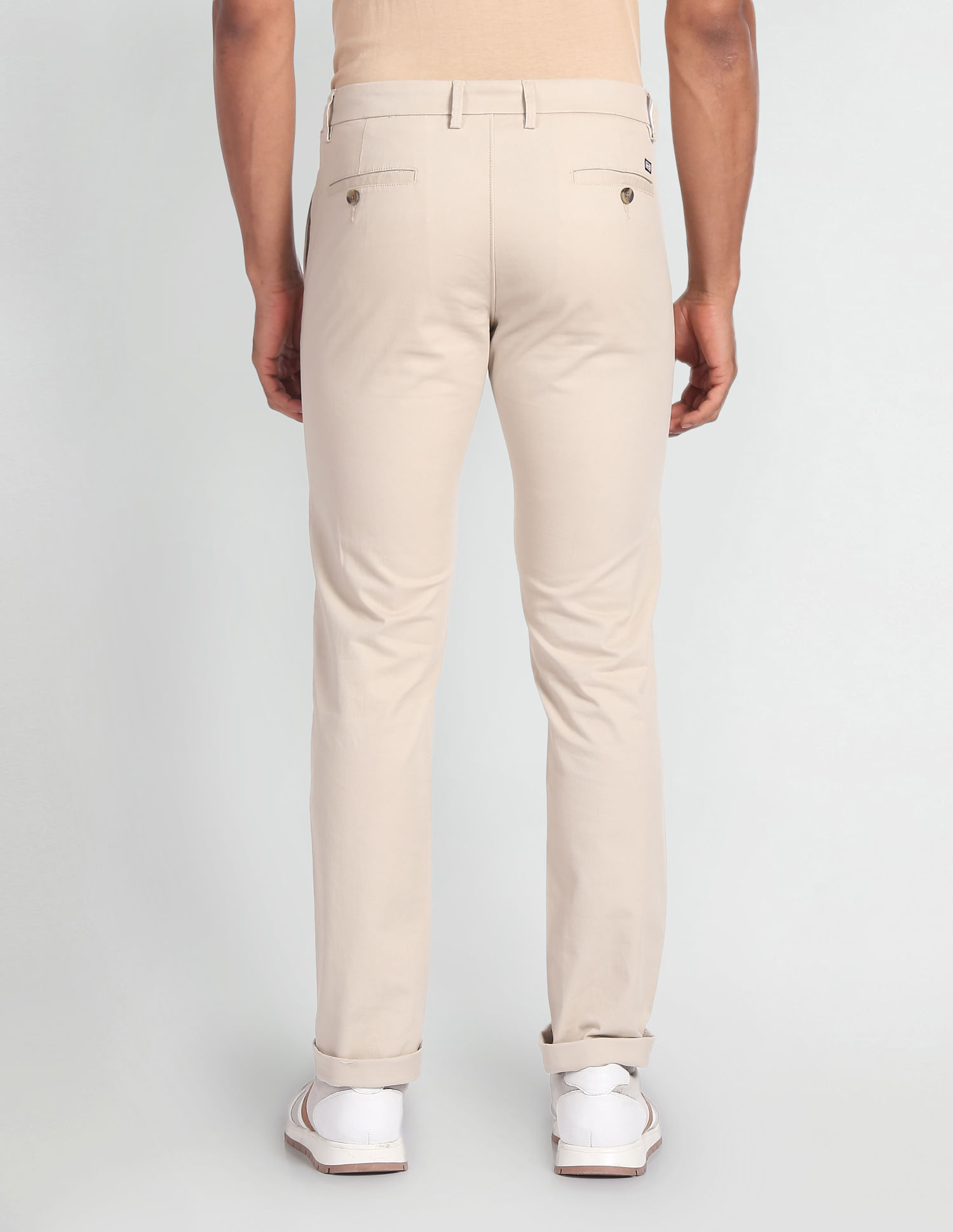 Arrow Sports Low Rise Flat Front Trousers
