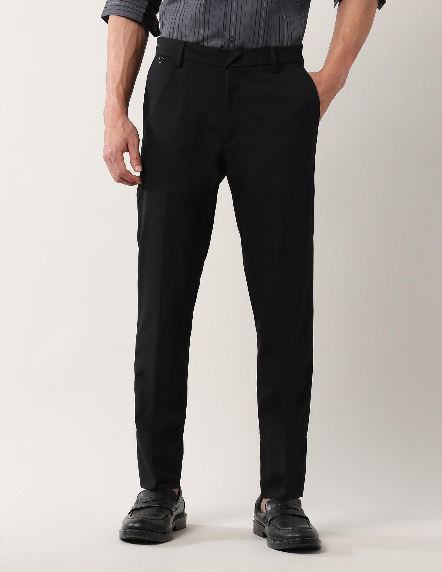 Arrow Newyork Solid Regular Autoflex Trousers