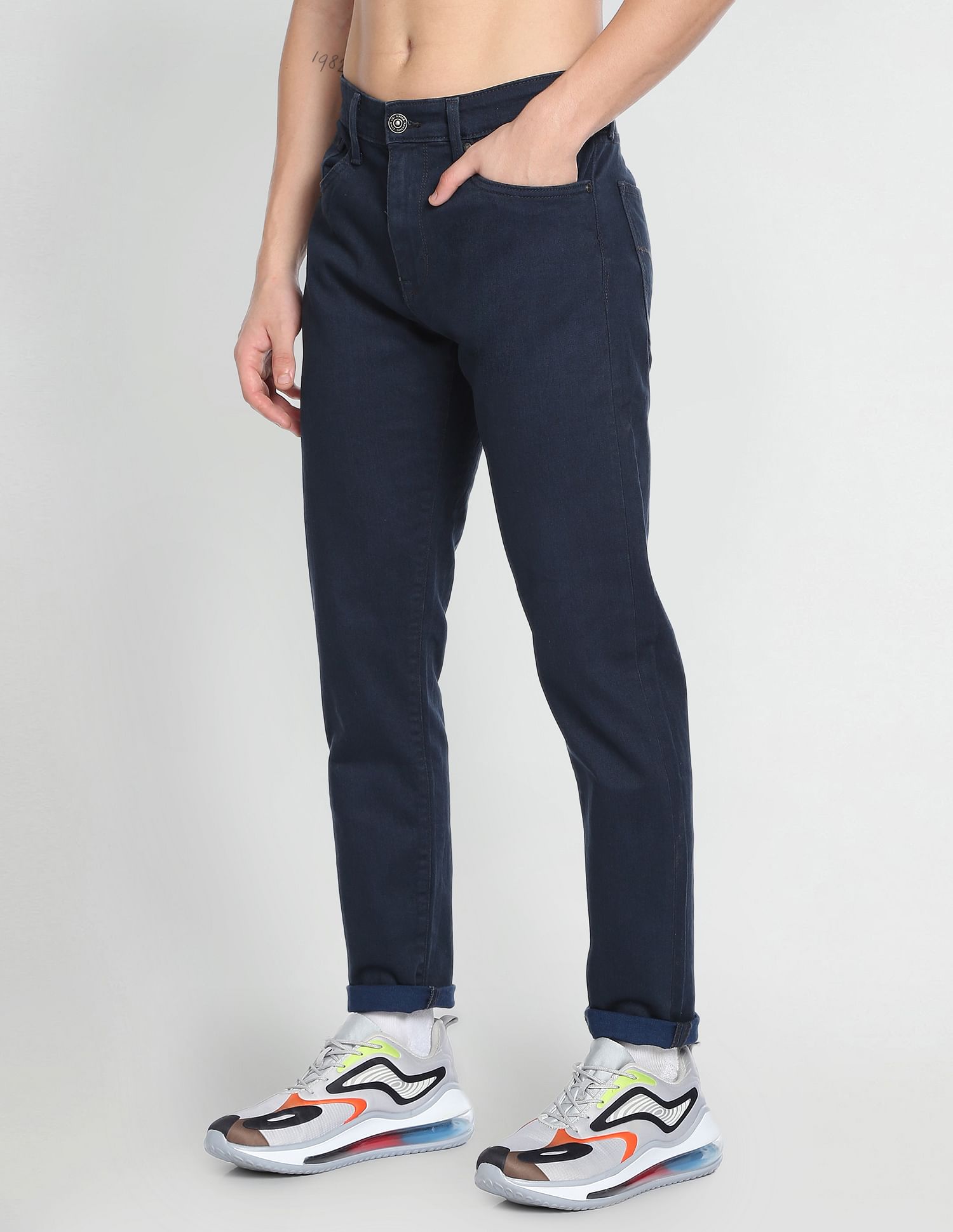 Flying Machine Slash Slim Tapered Fit Classic Vintage Jeans