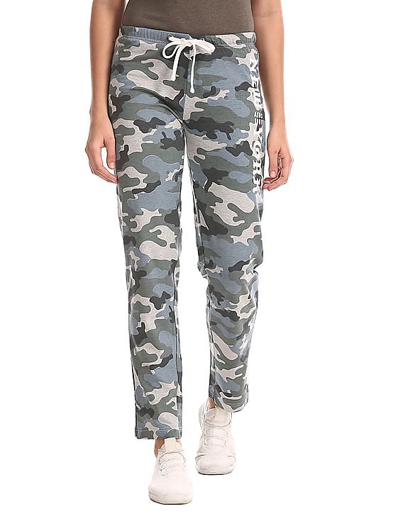 Aeropostale Green Camo Print Fleece Track Pants
