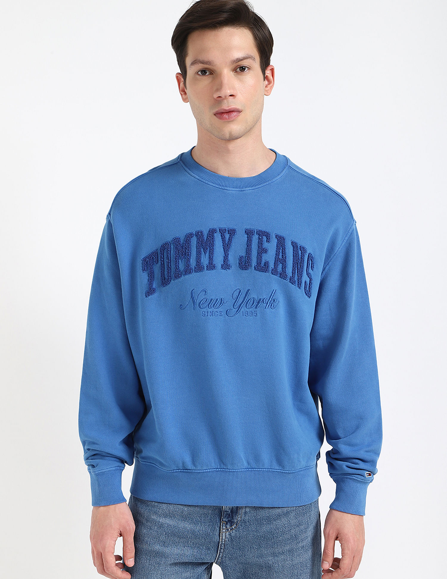 Tommy Hilfiger Blue Men's Sweatshirt for Casual Comfort