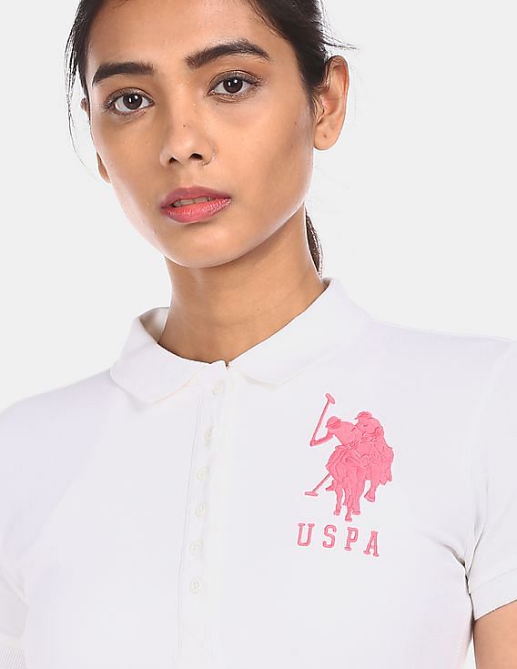 U.S. Polo Assn. Women Solid Pique Polo Shirt