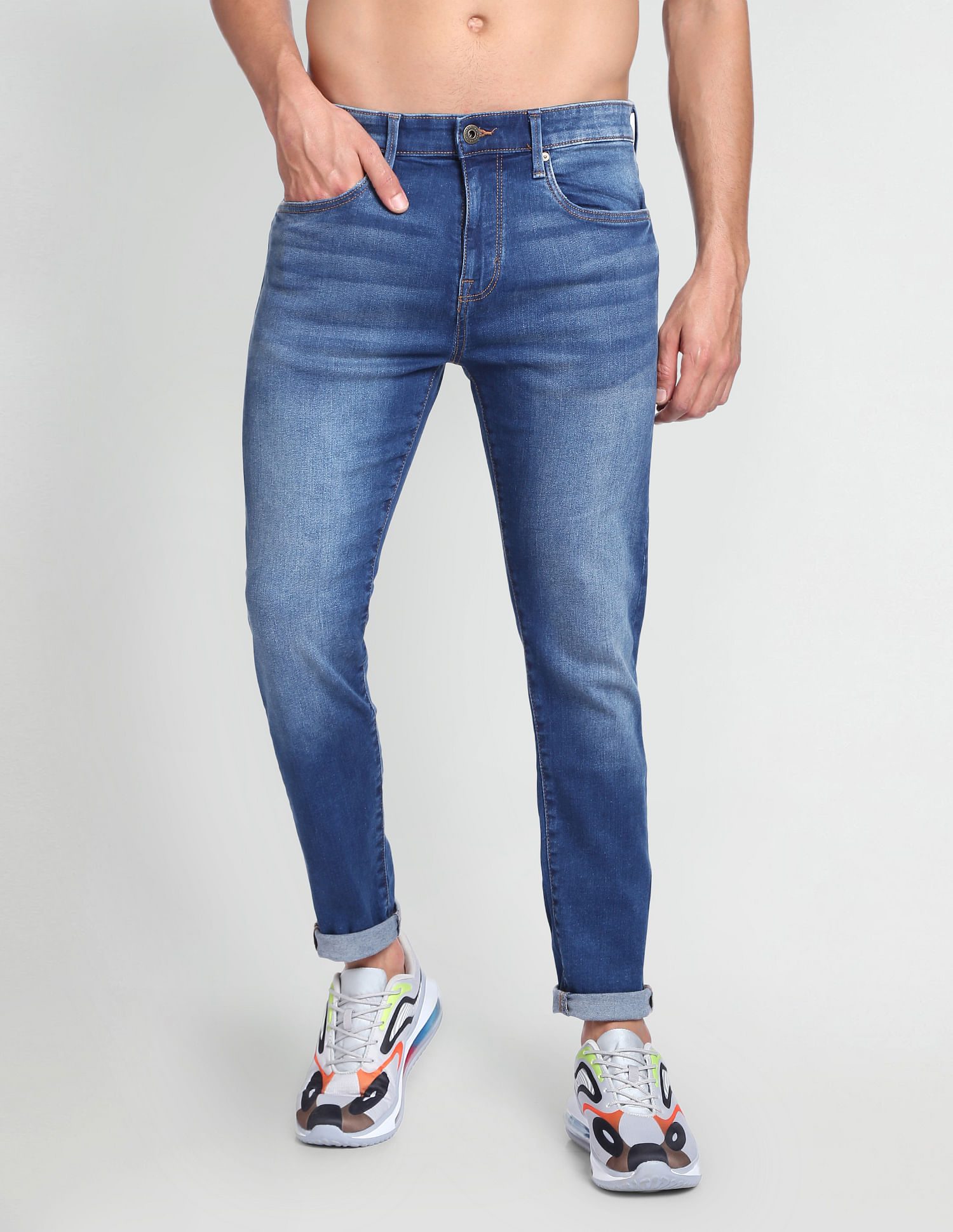 Flying Machine Slim Tapered Fit Stone Wash Authentic Signature Jeans