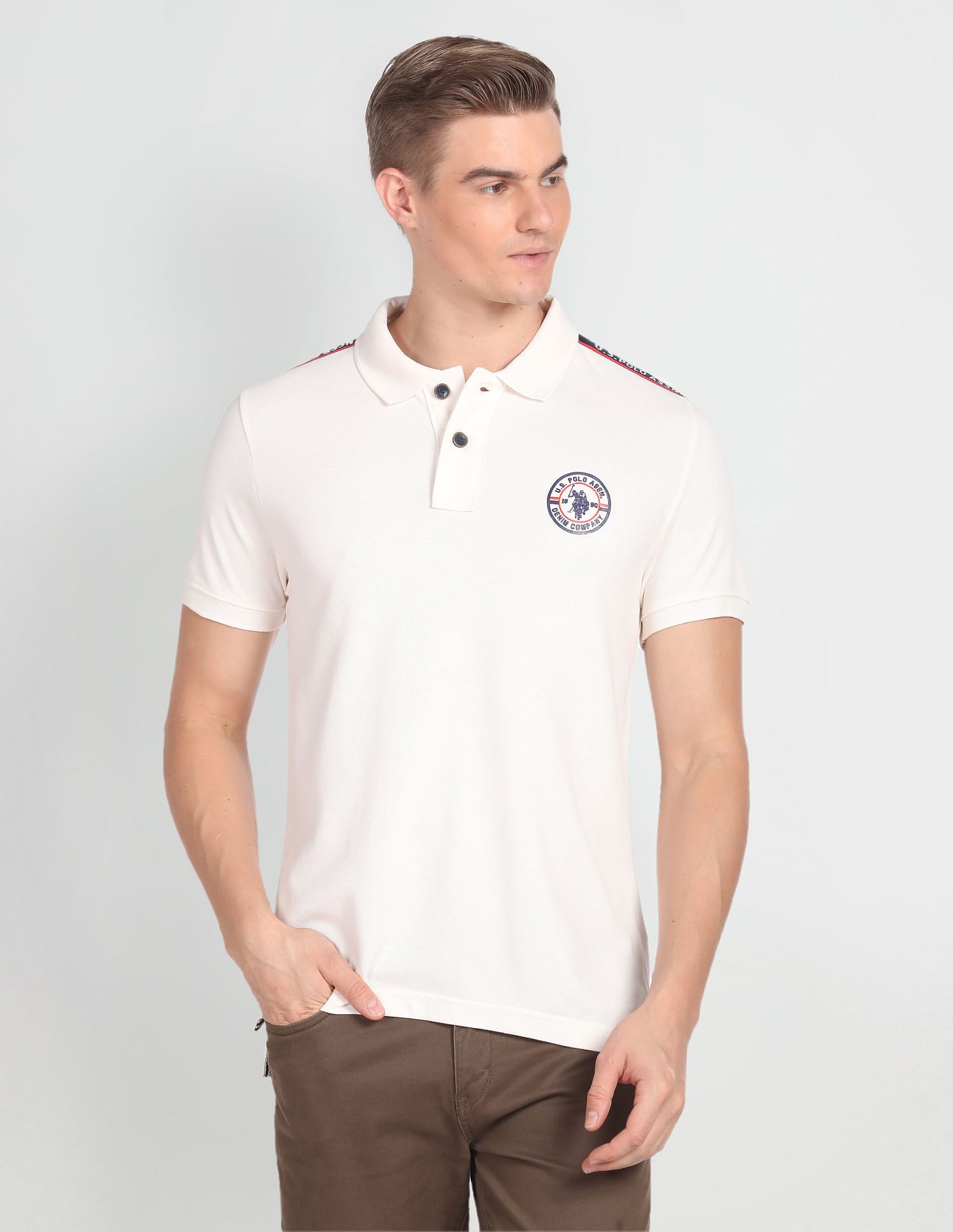 U.S. Polo Assn. Denim Co. Pure Cotton Solid Polo Shirt