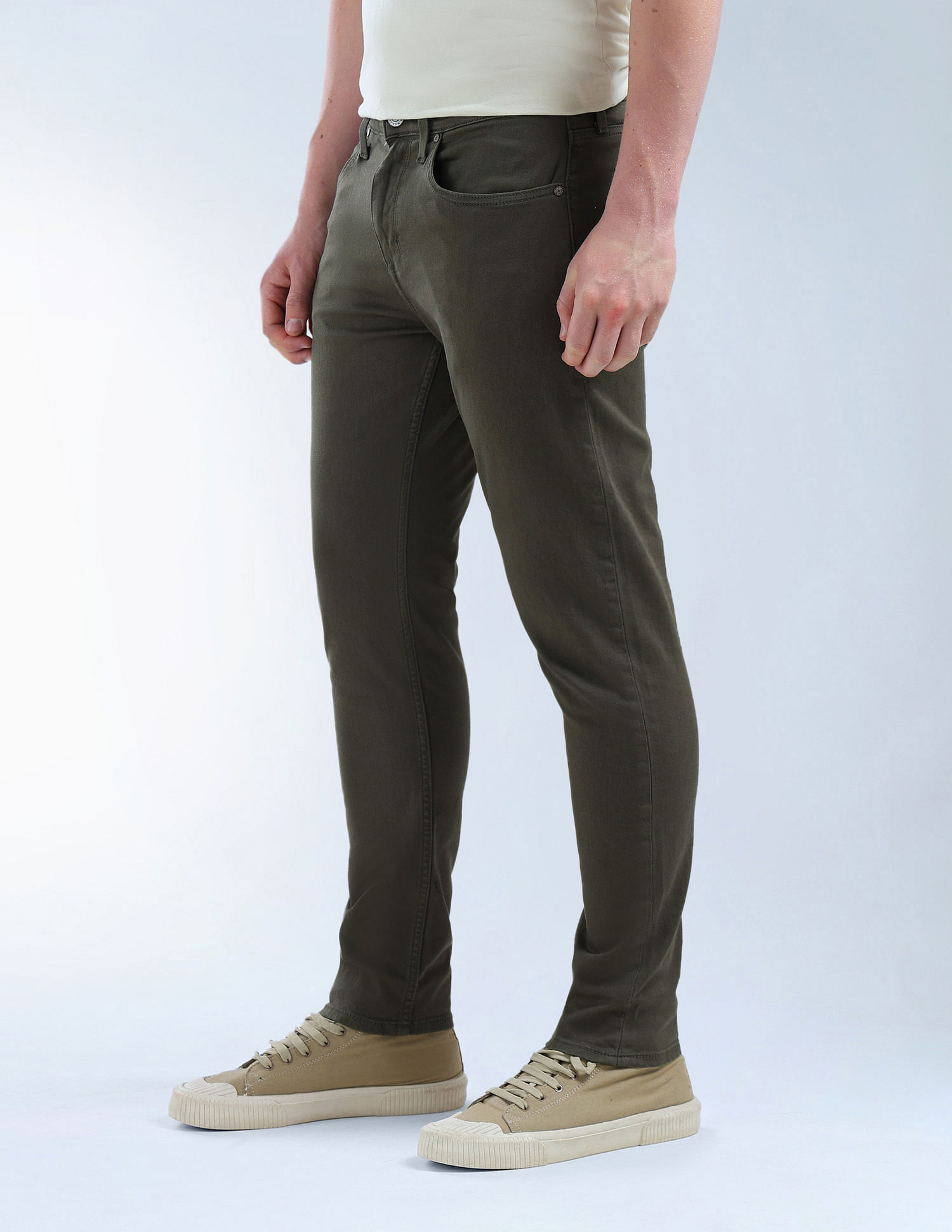 Flying Machine Slash Slim Tapered Fit Mid Rise Jeans