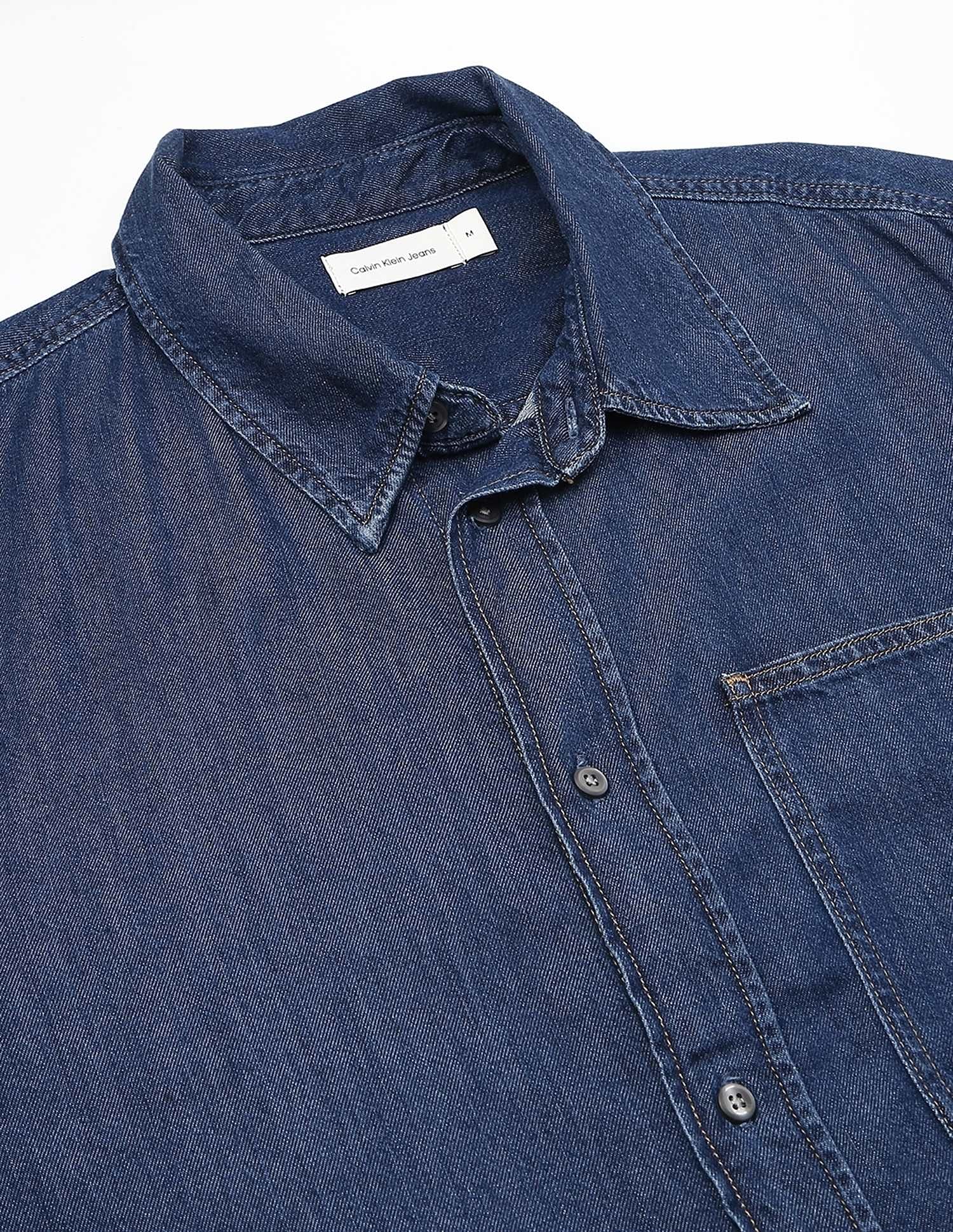 Calvin Klein Jeans Solid Regular-Fit Denim Shirt