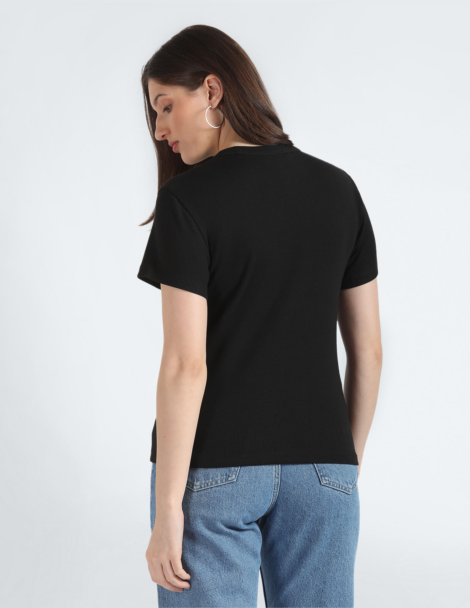 Klein T-Shirt Woven Jeans Label Regular Rib Calvin Buy