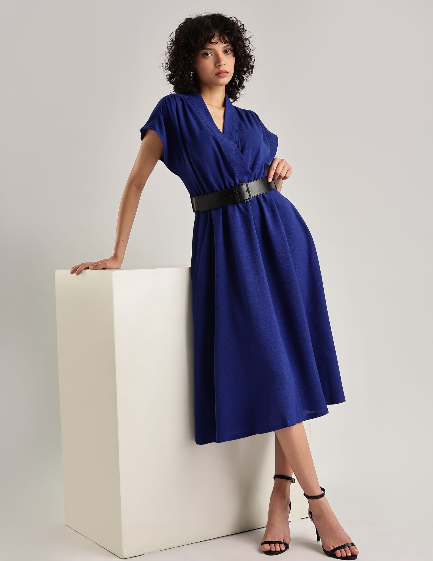 navy blue dress for baby girl Calvin Klein Sleeveless Pleated A-line Dress in Purple main image 0