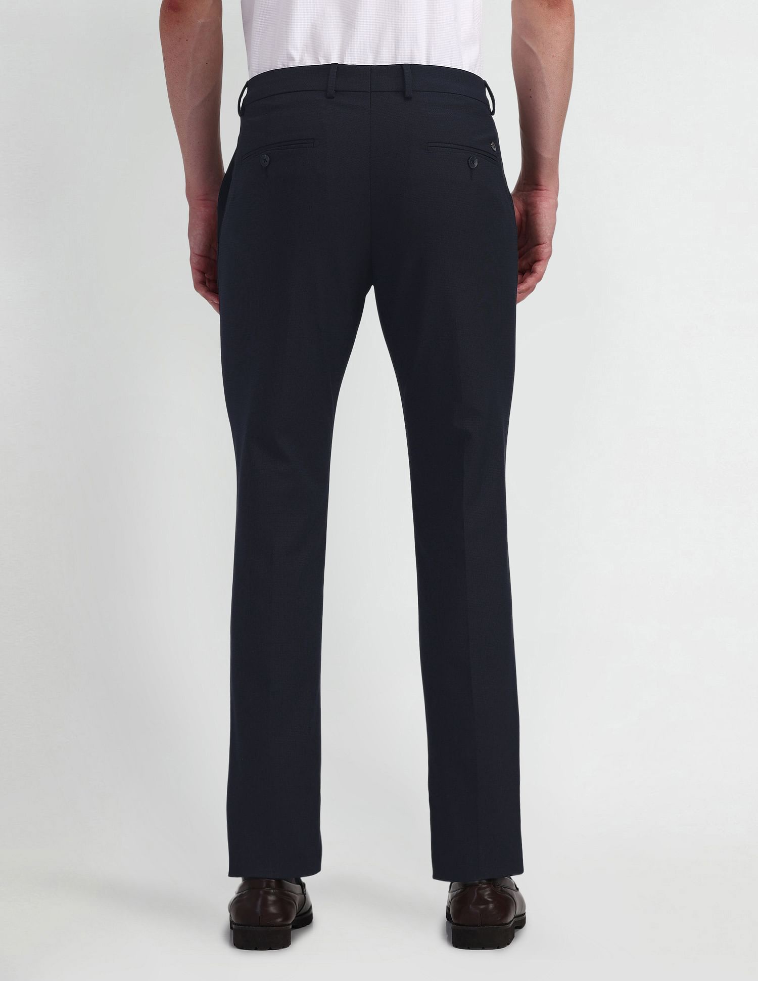 Arrow Slim Fit Solid Trousers