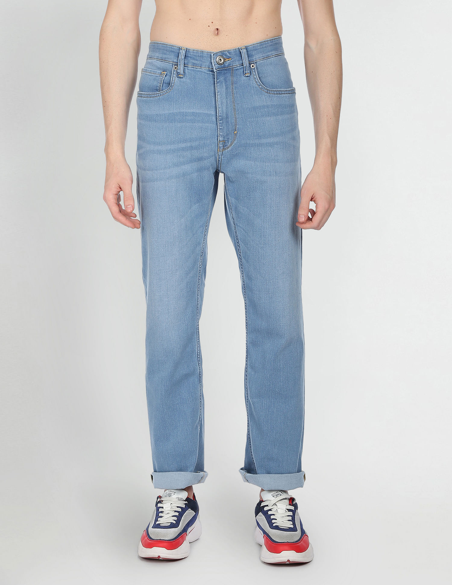 Flying Machine Stone Wash Bruce Bootcut Fit Authentic Signature Jeans