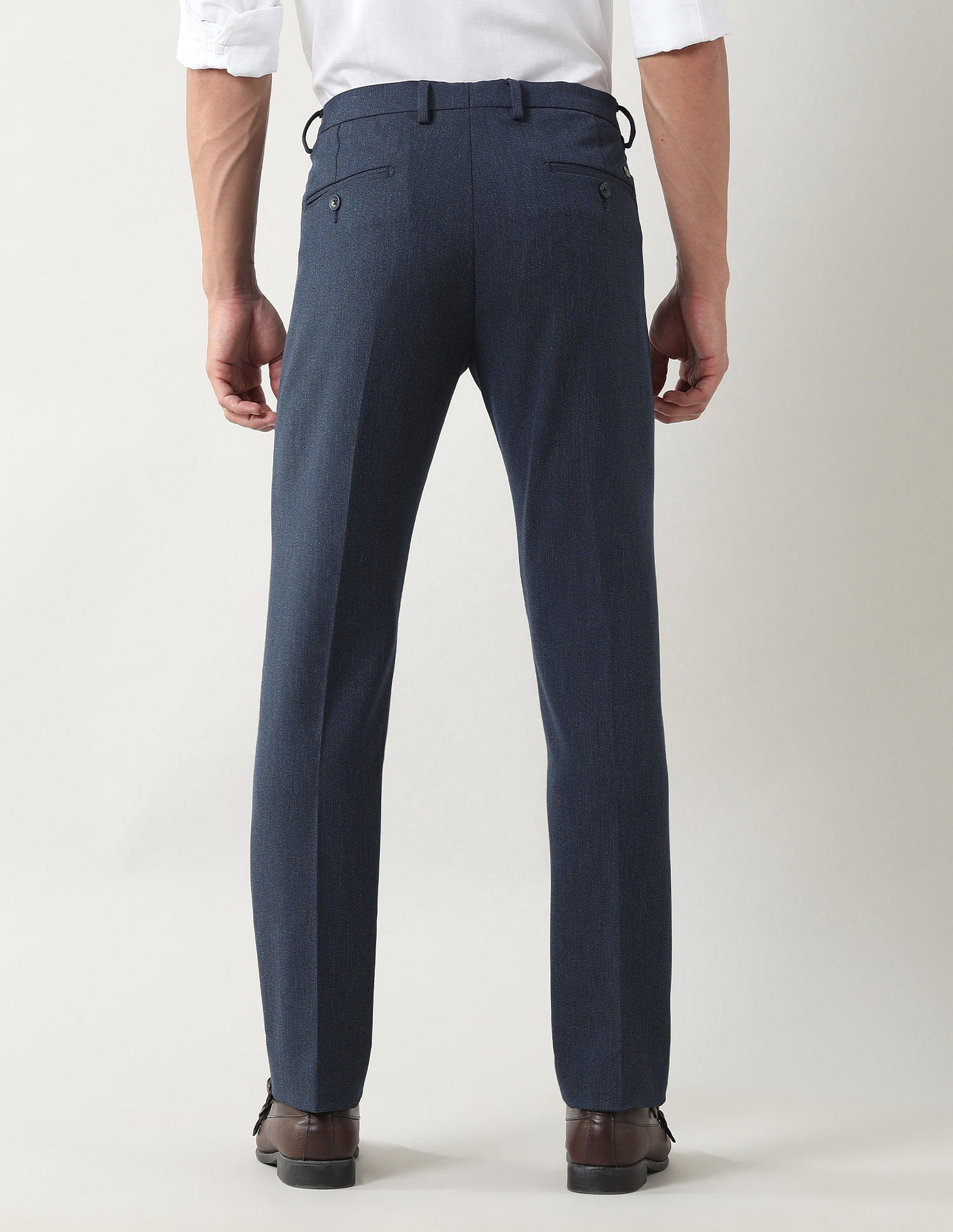 Arrow Slim Fit Solid Trousers